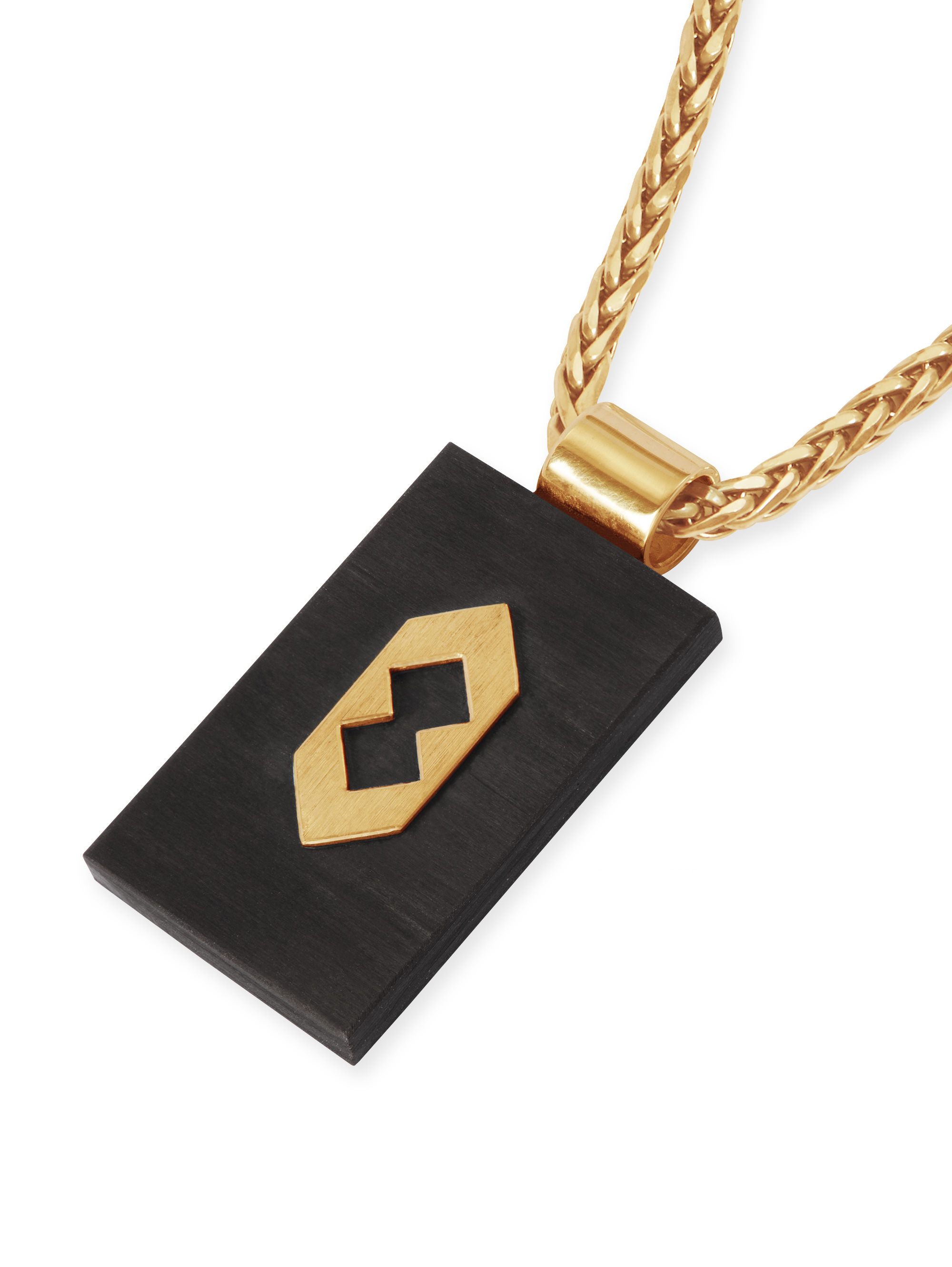 LESER Anhaenger-Carbon Raute Mannerschmuck 750 Rotgold LESER Anhaenger-Carbon Raute Mannerschmuck 750 Rotgold