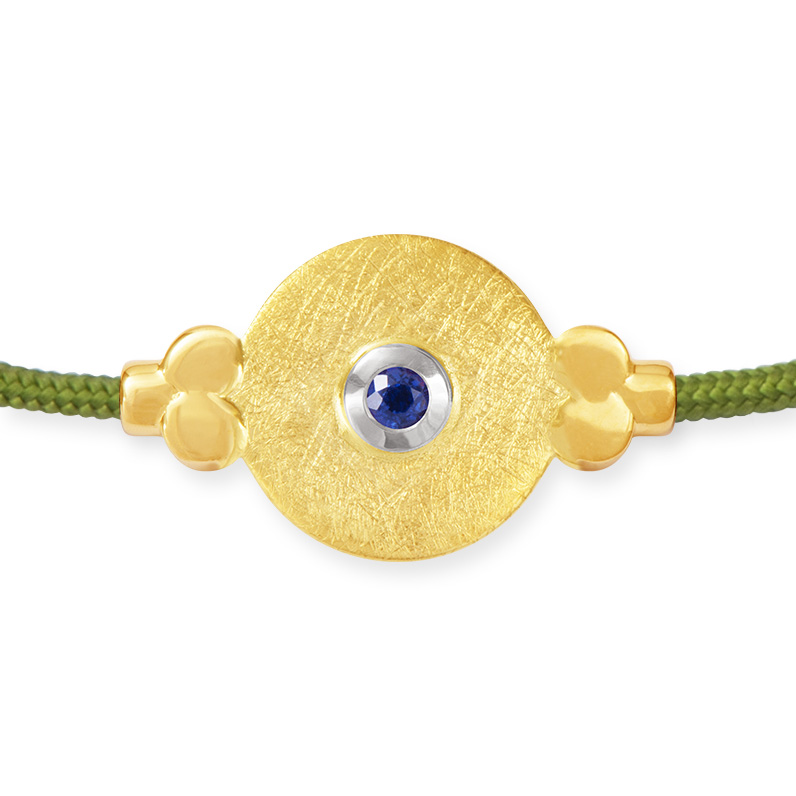LESER Armband- 585 Gelbgold 925 Silber Saphir