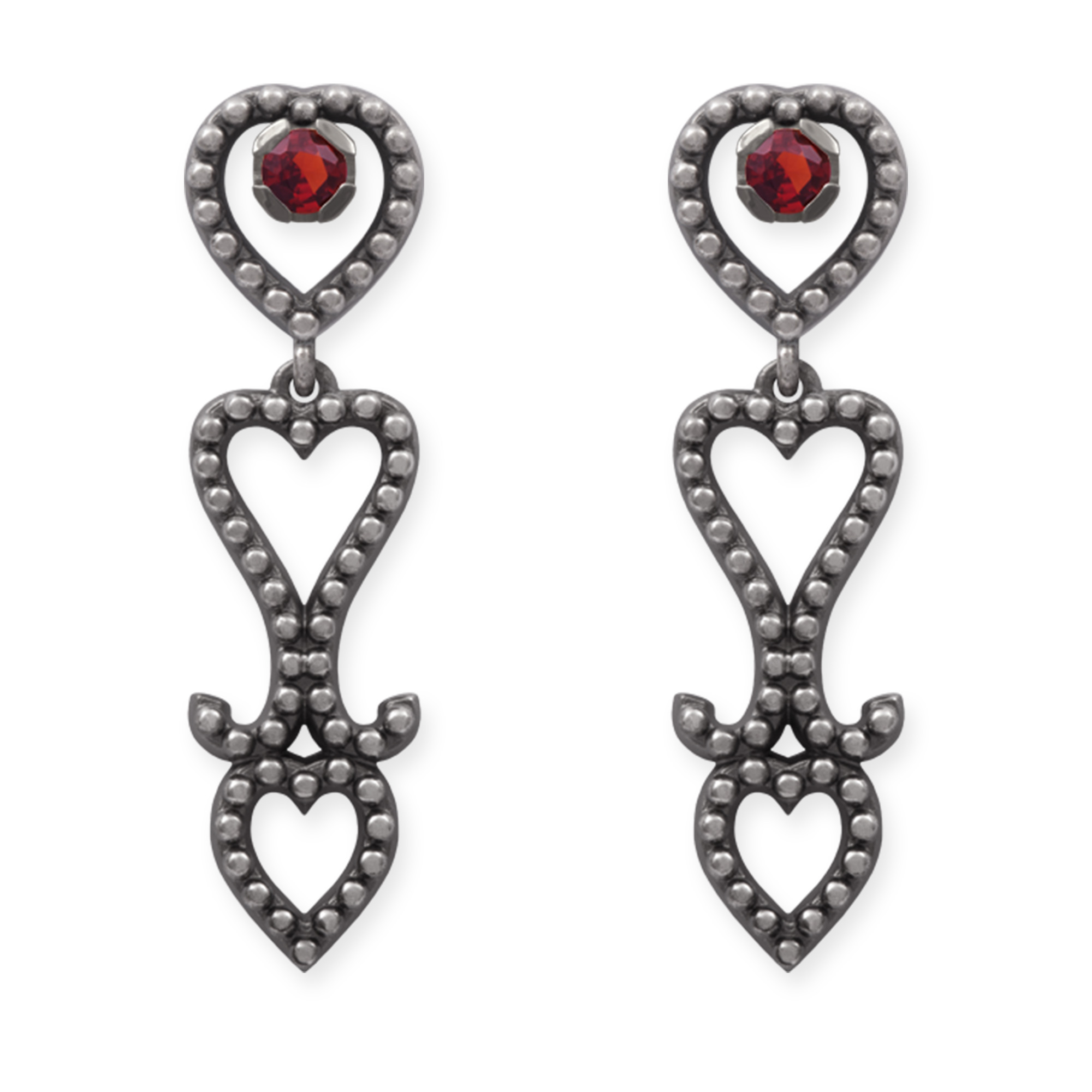 LESER Dirndlschmuck-Ohrstecker-925Silberoxy-Granat LESER Dirndlschmuck-Ohrstecker-925Silberoxy-Granat