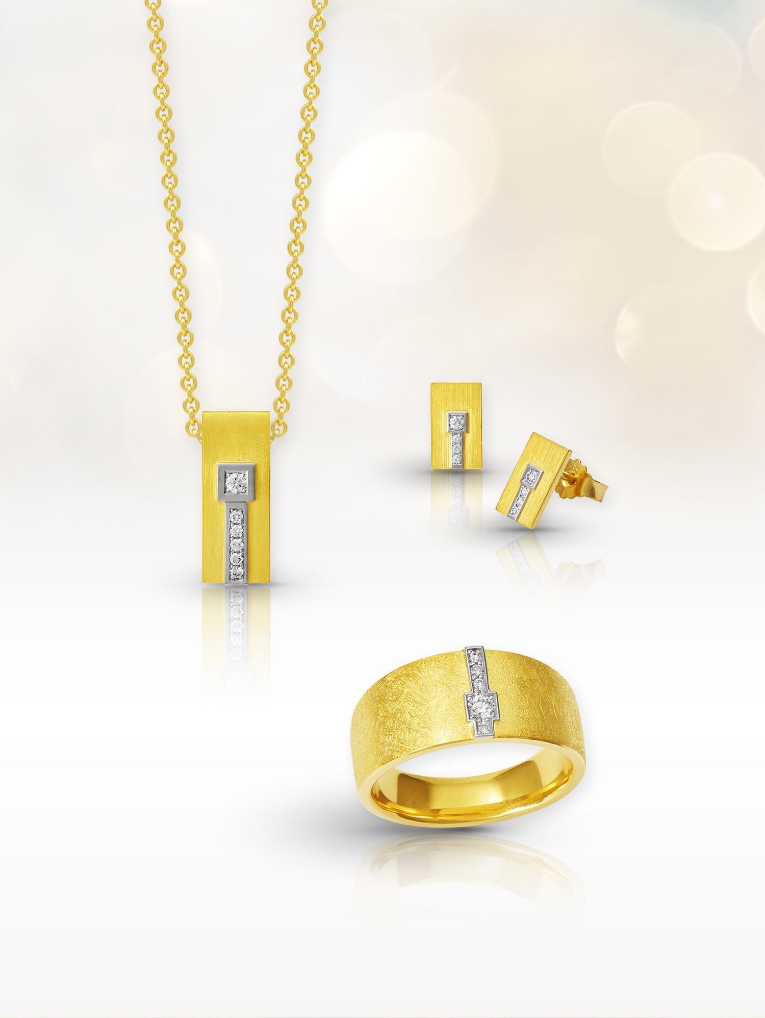 LESER Schmuck-Sets Gelbgold mit Brillanten