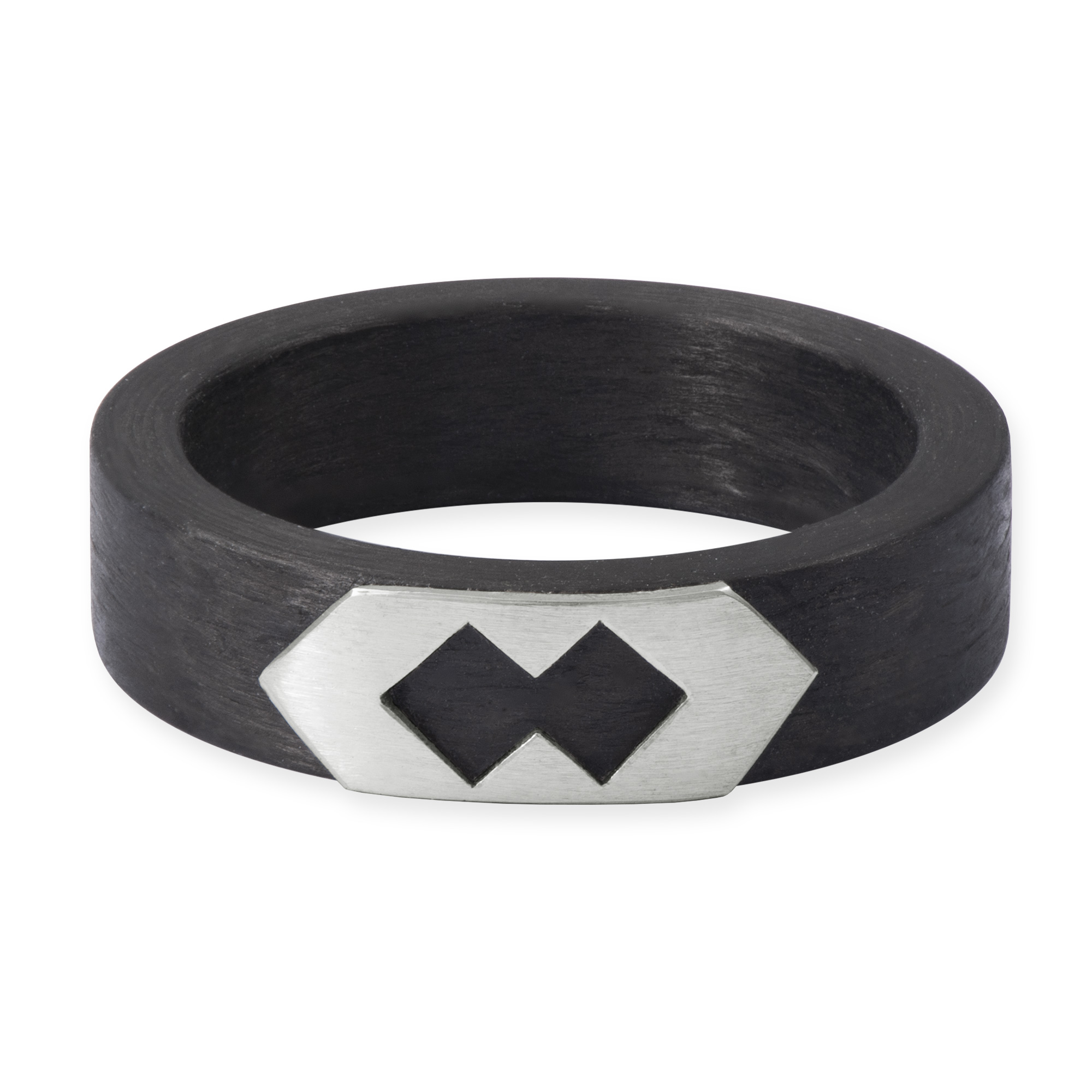 LESER Ring-Carbon Raute Mannerschmuck 925 Silber