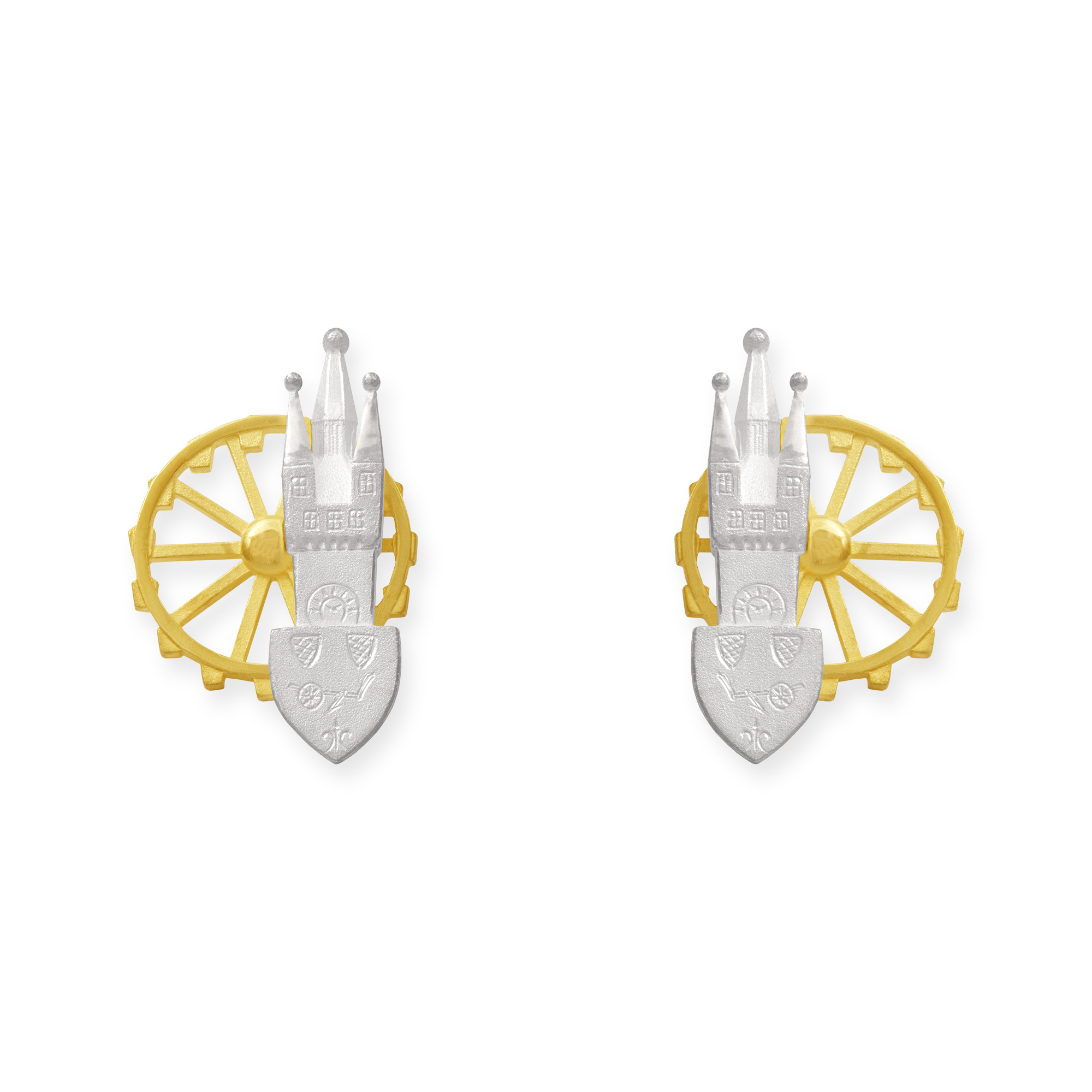 LESER Ohrstecker- Stadtschmuck Riesenrad Straubing Gelbgold Silber LESER Ohrstecker- Stadtschmuck Riesenrad Straubing Gelbgold Silber