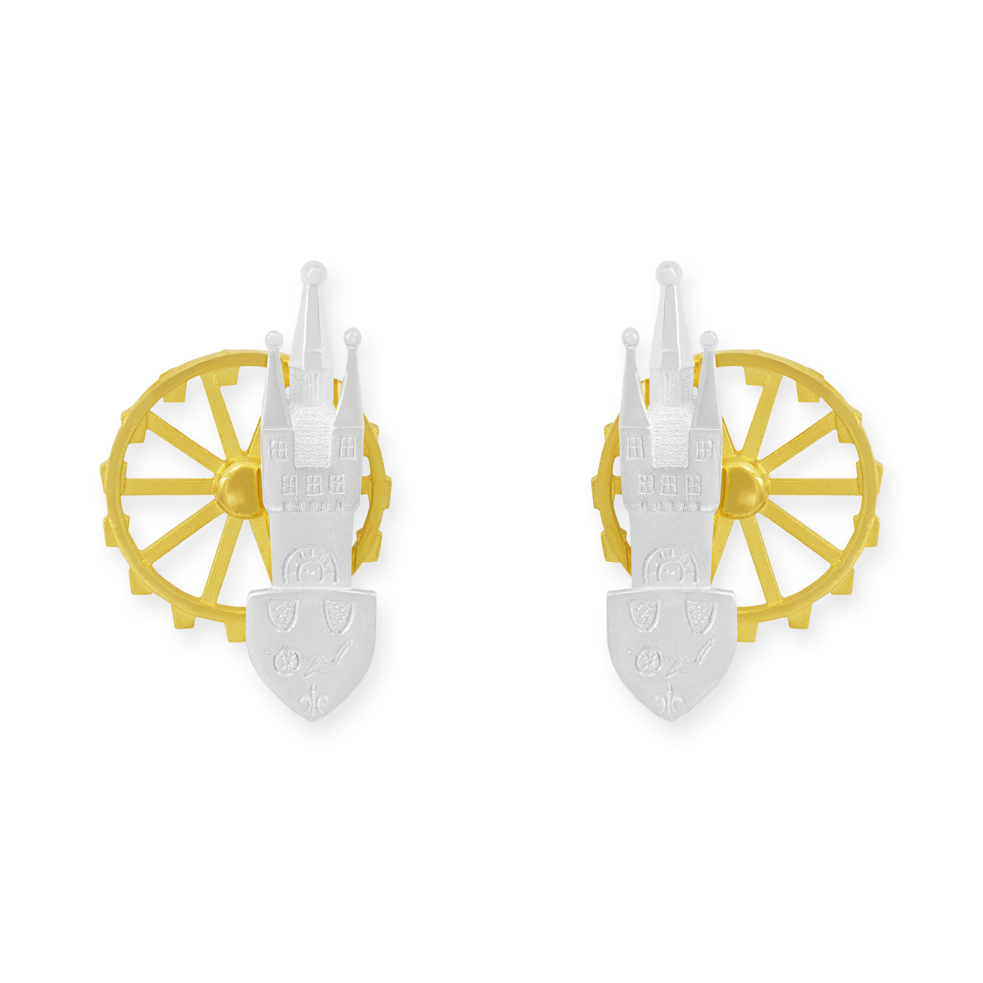 LESER Ohrstecker- Stadtschmuck Riesenrad Straubing Gelbgold Silber