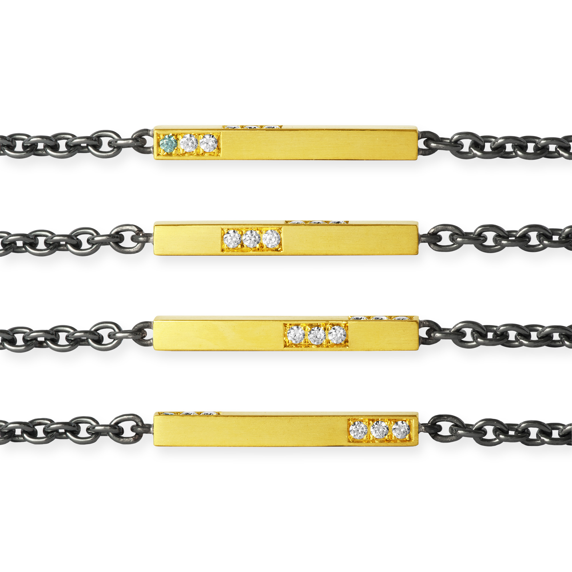 LESER Armband/Collier-750 Gelbgold Brillanten- 4 Kante