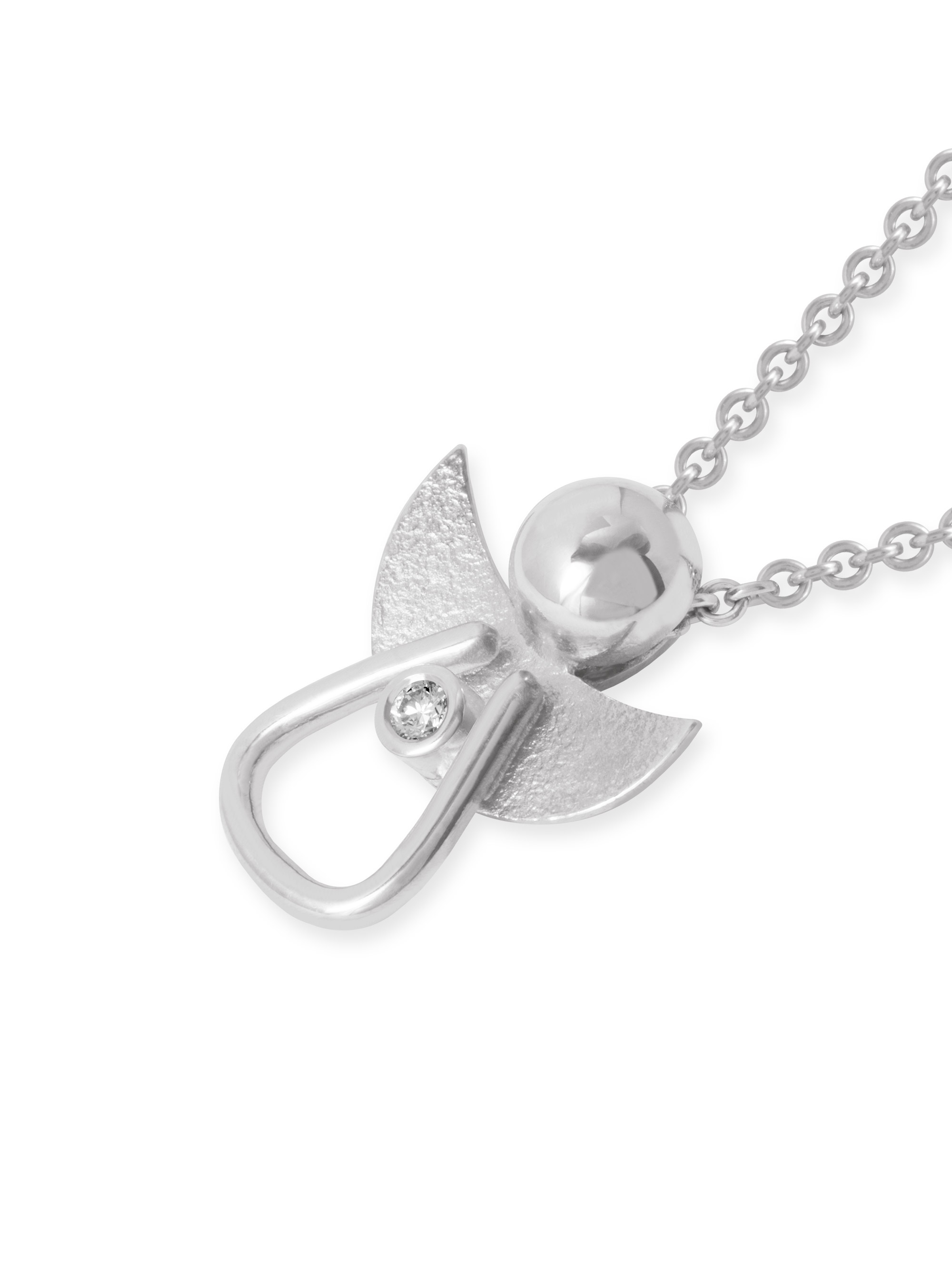 LESER Anhaenger-Engel 750 Weissgold Brillant