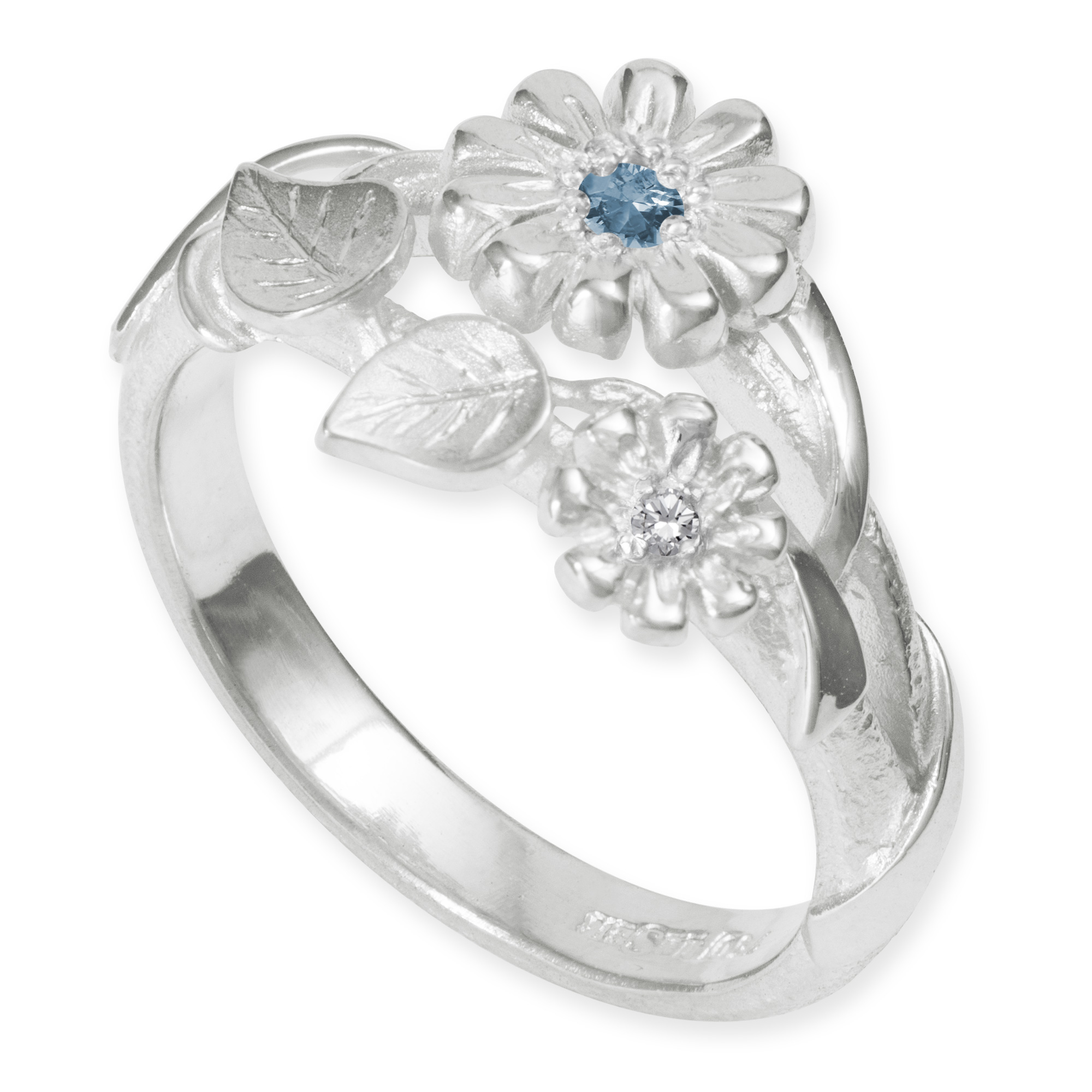 LESER Bluetentraum-Blumen-Ring 750 Weissgold mit Turmalin LESER Bluetentraum-Blumen-Ring 750 Weissgold mit Turmalin