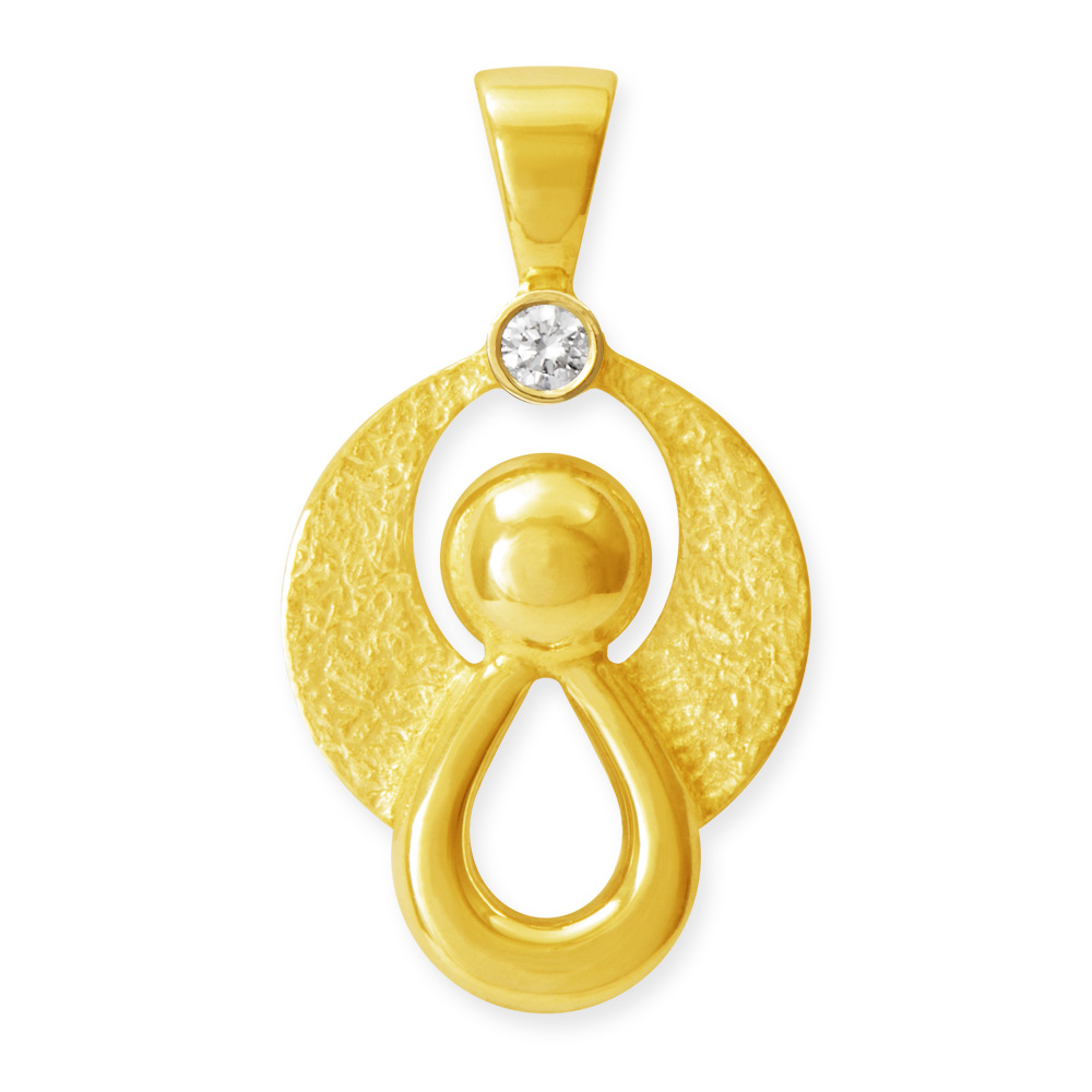 LESER Anhaenger- Engel 750 Gelbgold Brillant