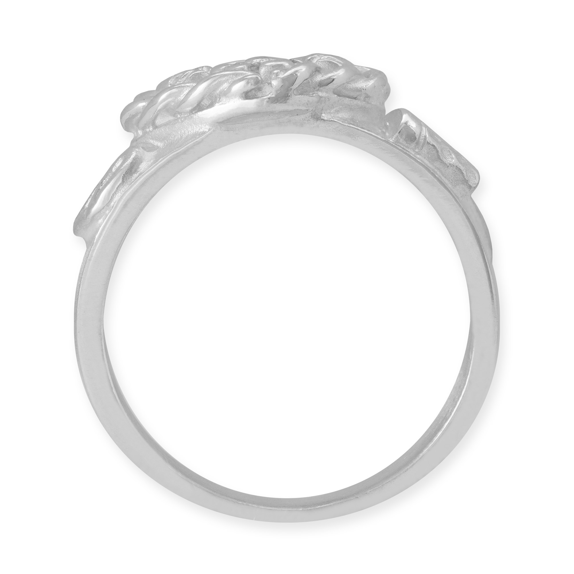 Ring mit Herz, Brezel, Bier und Blumen aus Silber rhodiniert