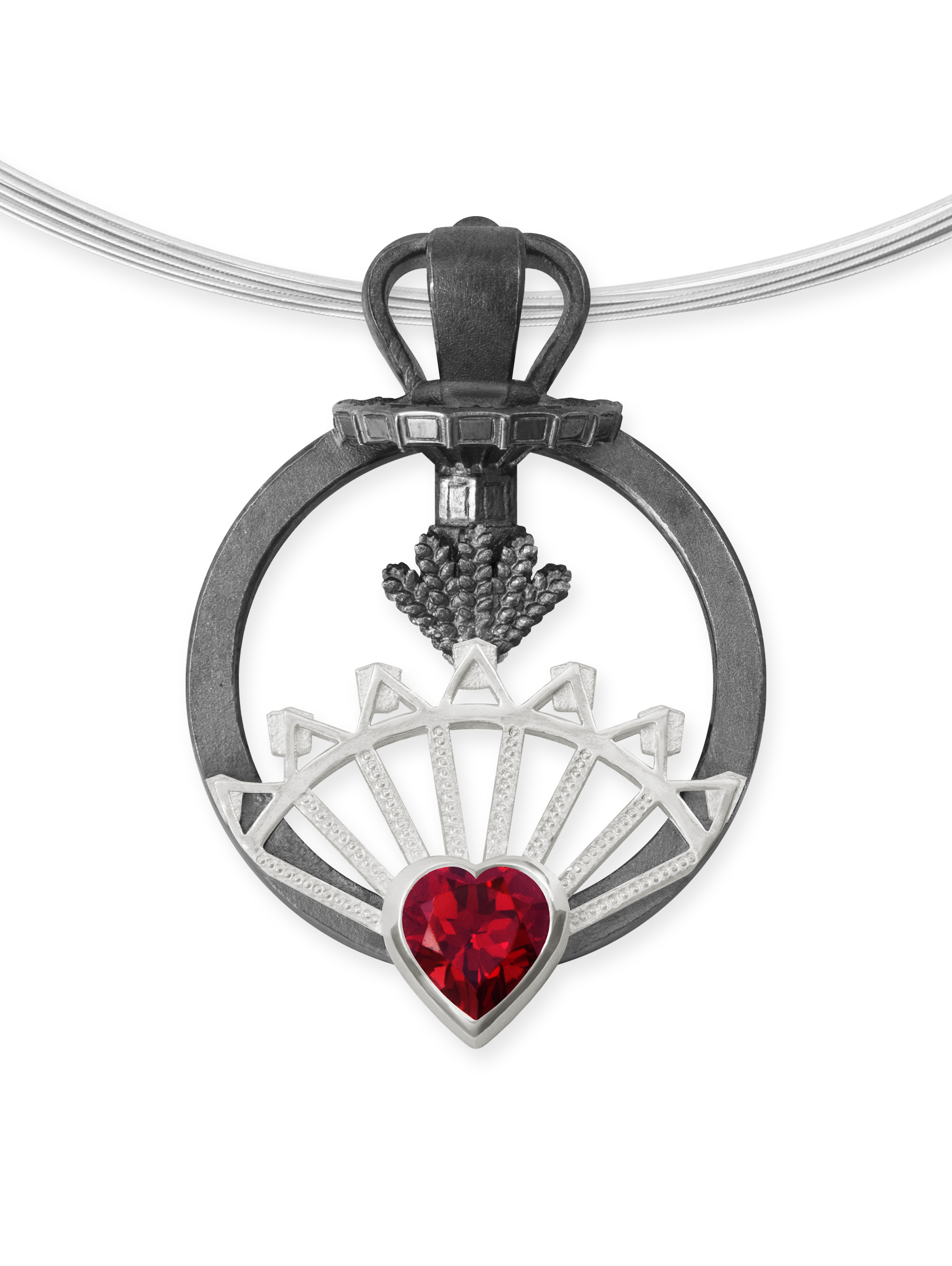 LESER Anhanger- Stadtschmuck Granat 925 Silber