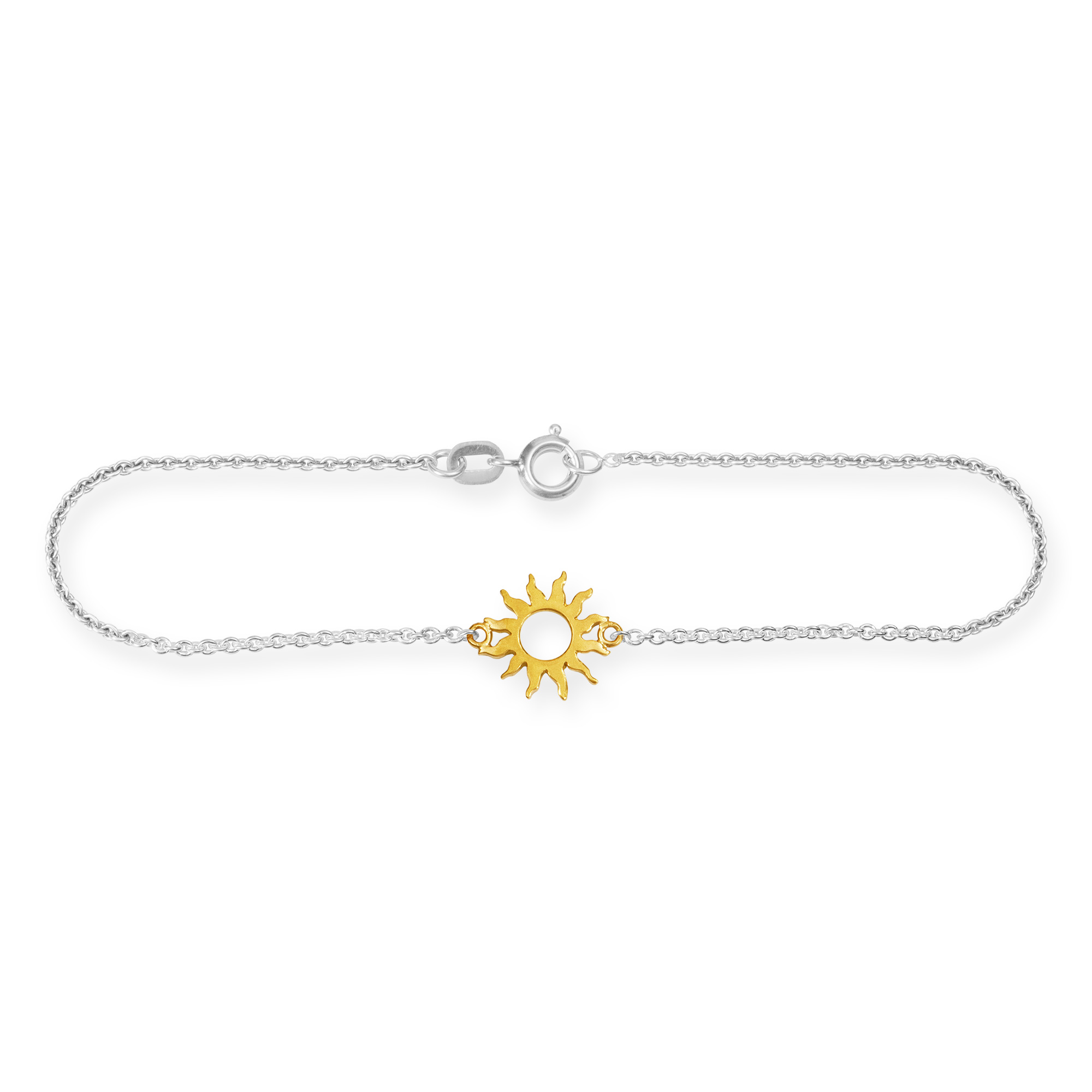 LESER Sonne Mond Strand-Sonne-Armband-750 Gelbgold mit 925 Silber