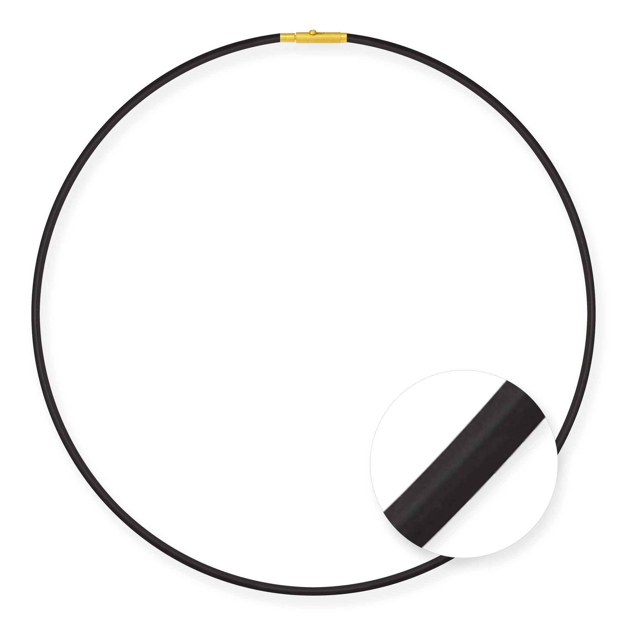 LESER Silikonreif schwarz 2,0 mm mit Gelbgold Steckverschluss