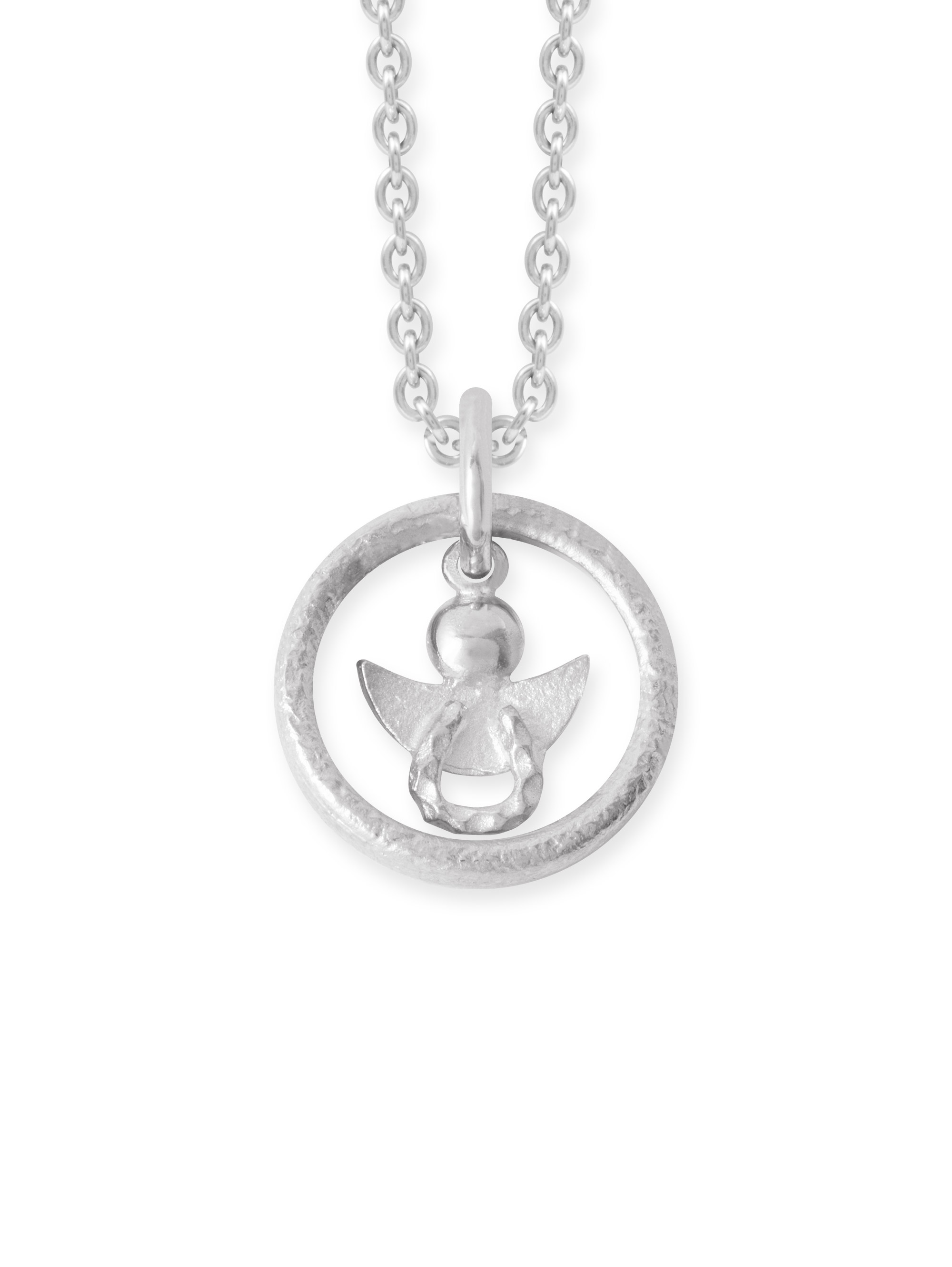 LESER Anhaenger- Taufring Engel 750 Weissgold