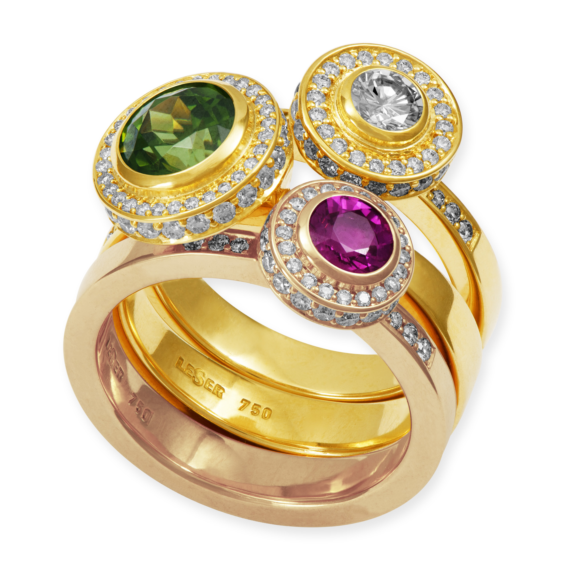 LESER Ring- UNIKAT Zirkon 750 Gelbgold-115512-115511-115482 LESER Ring- UNIKAT Zirkon 750 Gelbgold