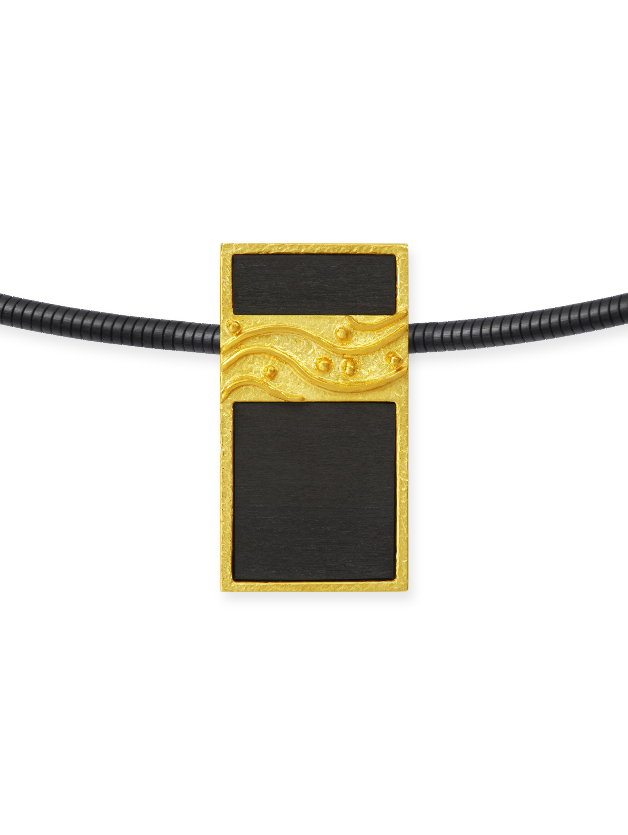 LESER Carbon-Anhaenger-Welle-114484 aus Gelbgold LESER Carbon-Anhaenger-Welle-114484 aus Gelbgold