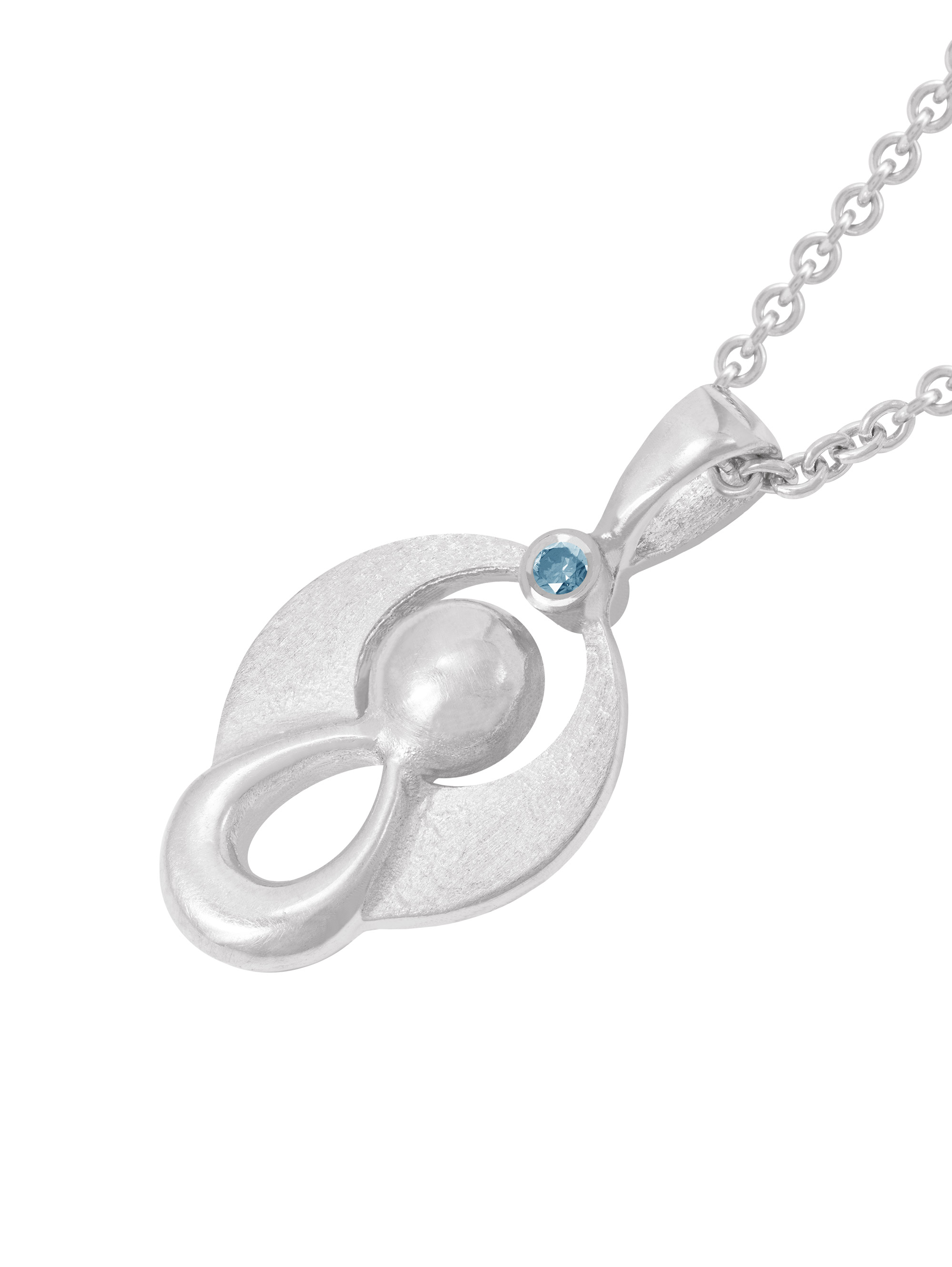 LESER Anhaenger- Engel 750 Weissgold Brillant-Blau-120291