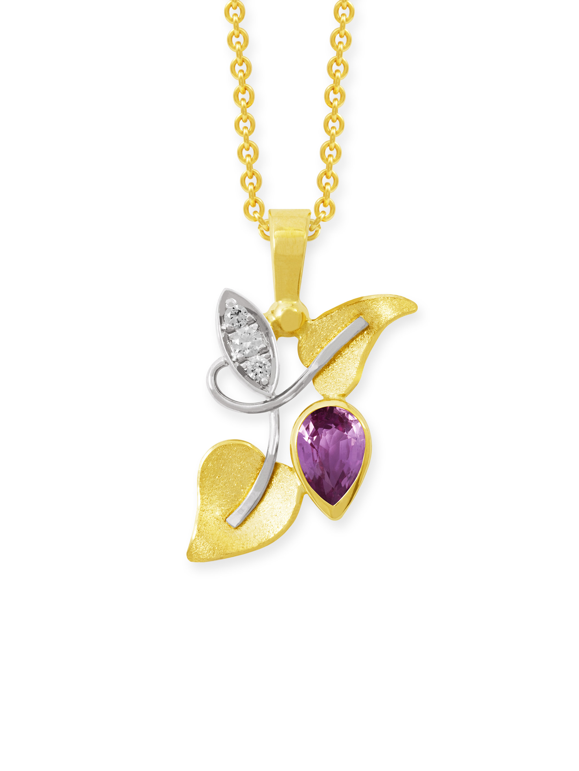 LESER Collier-Poesie-750Gelbgold-759Weissgold-Saphir-123201