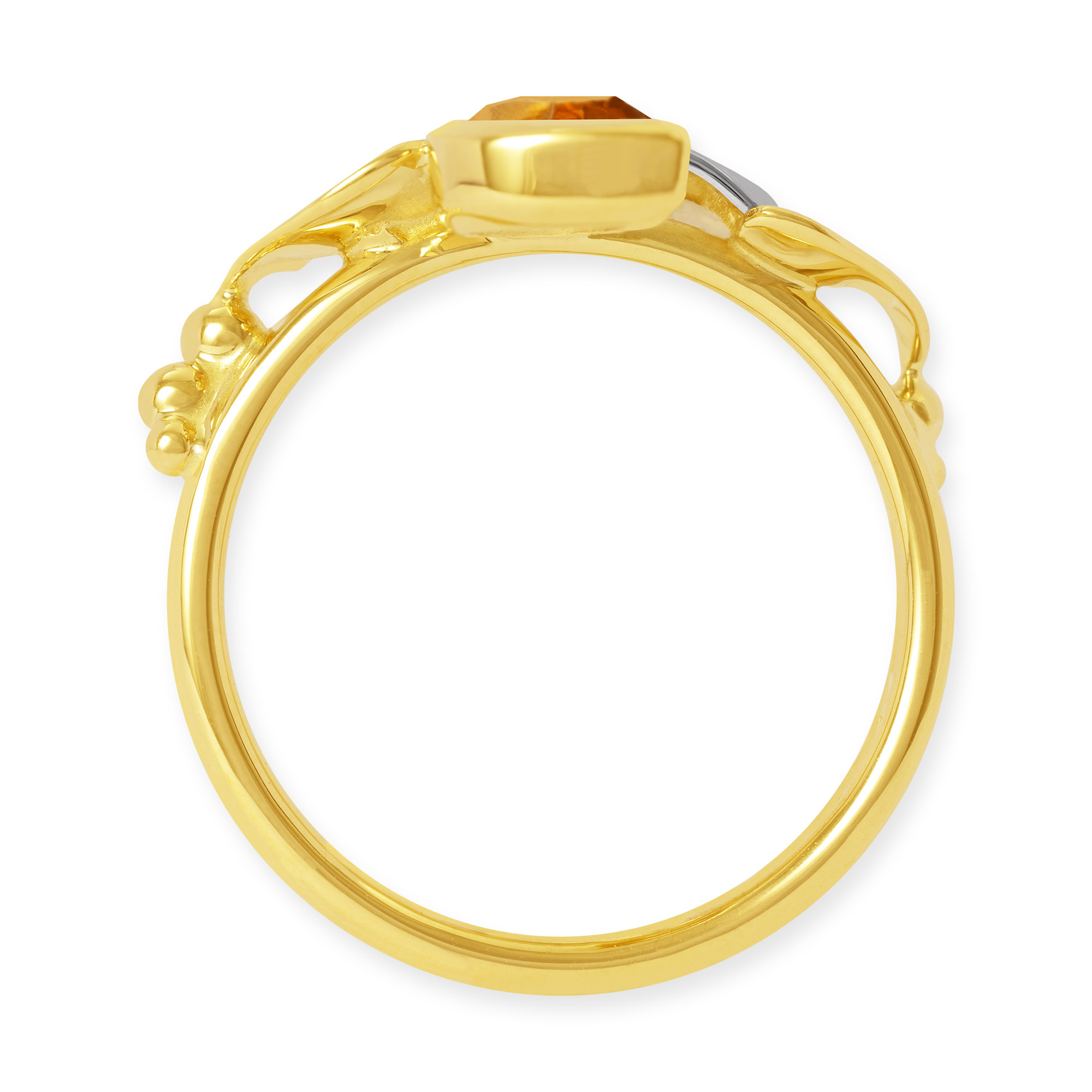 LESER Ring- Poesie-Gelbgold-Weißgold-Citrin-Brillanten-122711