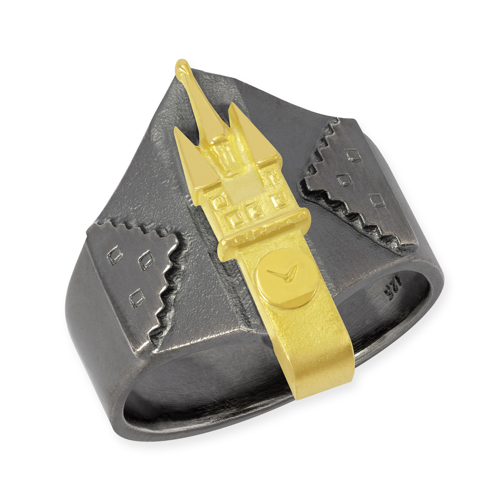 LESER Ring- Stadtturm Gelbgold Silber