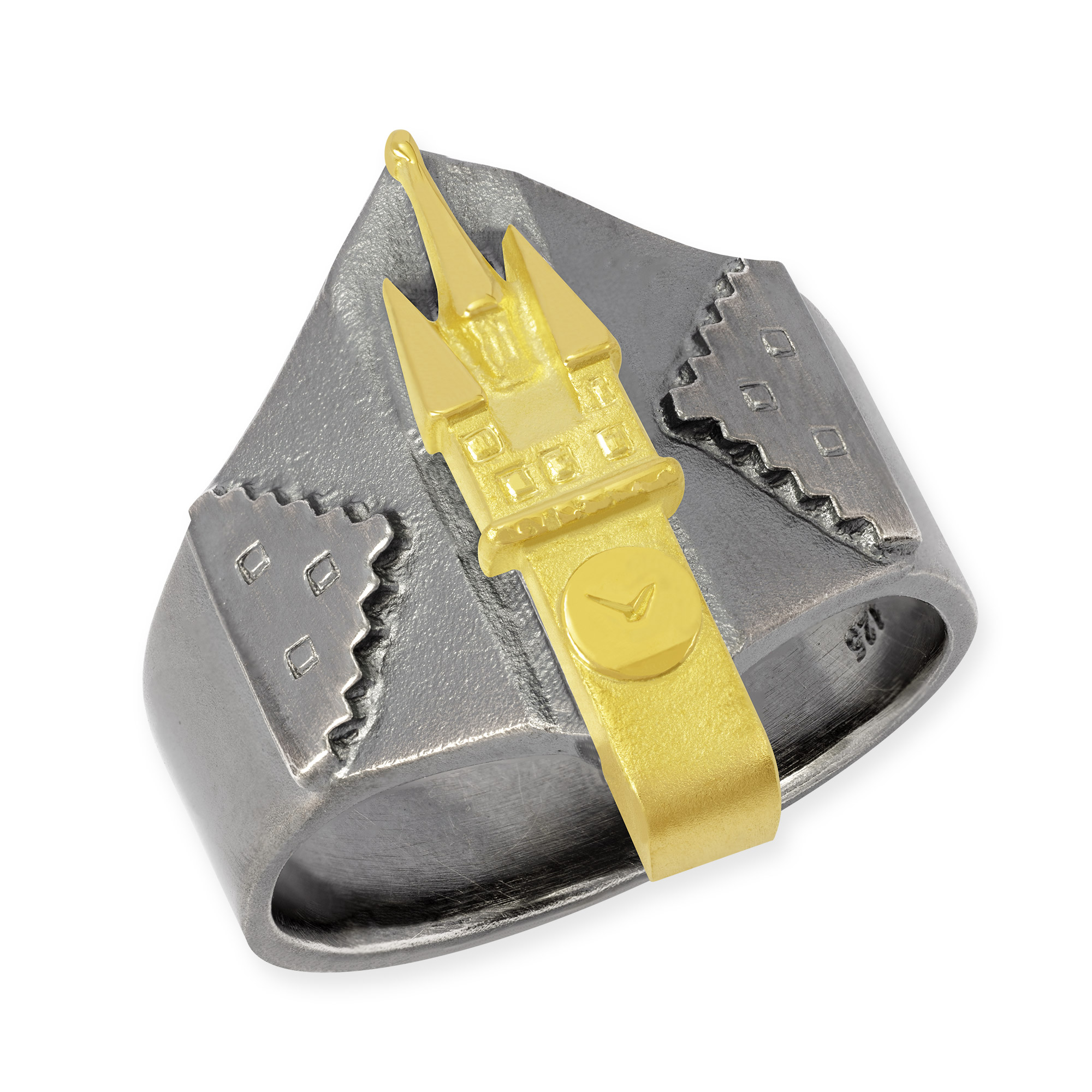 LESER Ring- Stadtturm Gelbgold Silber