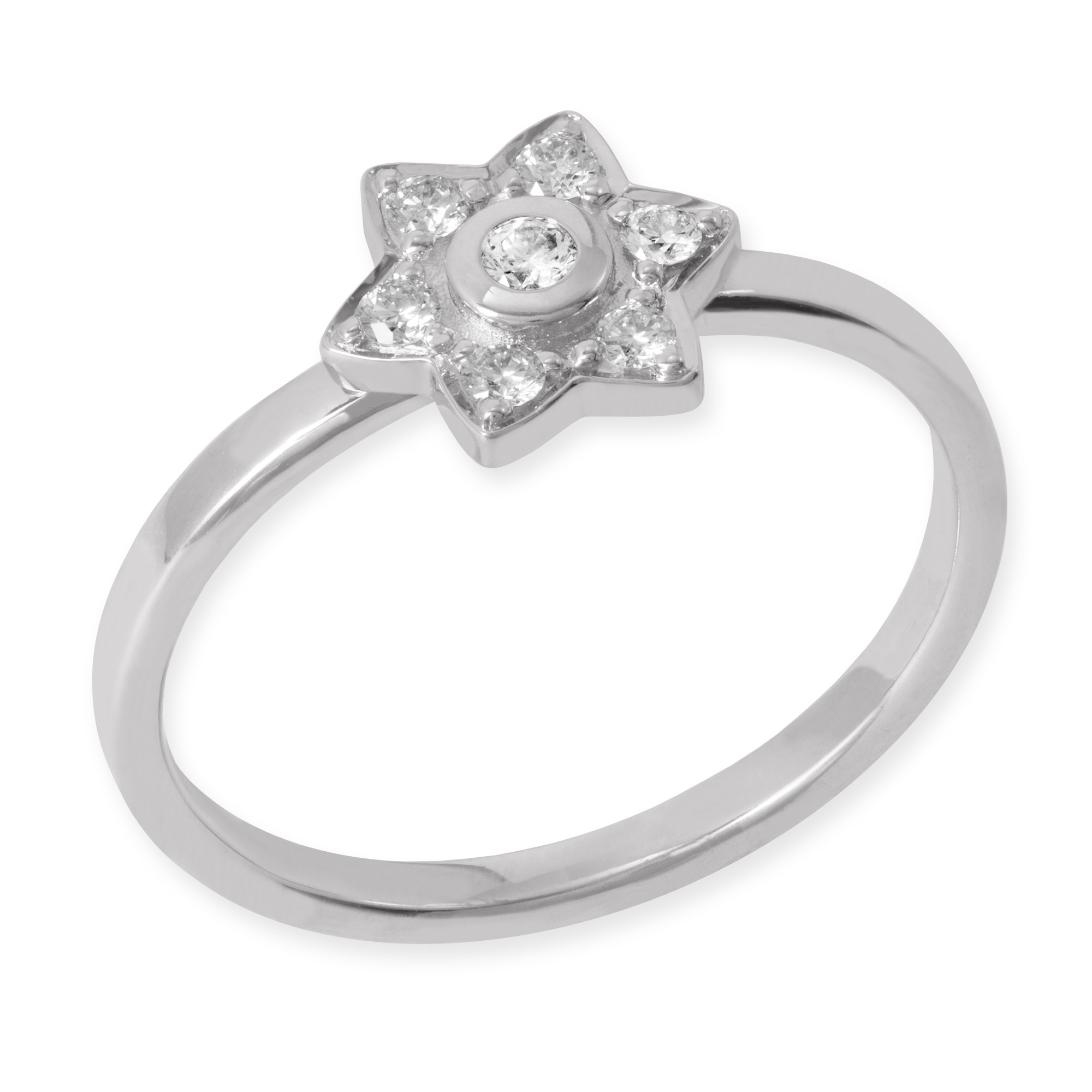 LESER Ring-Flowerstar-750Weißgold-Brillanten-122718