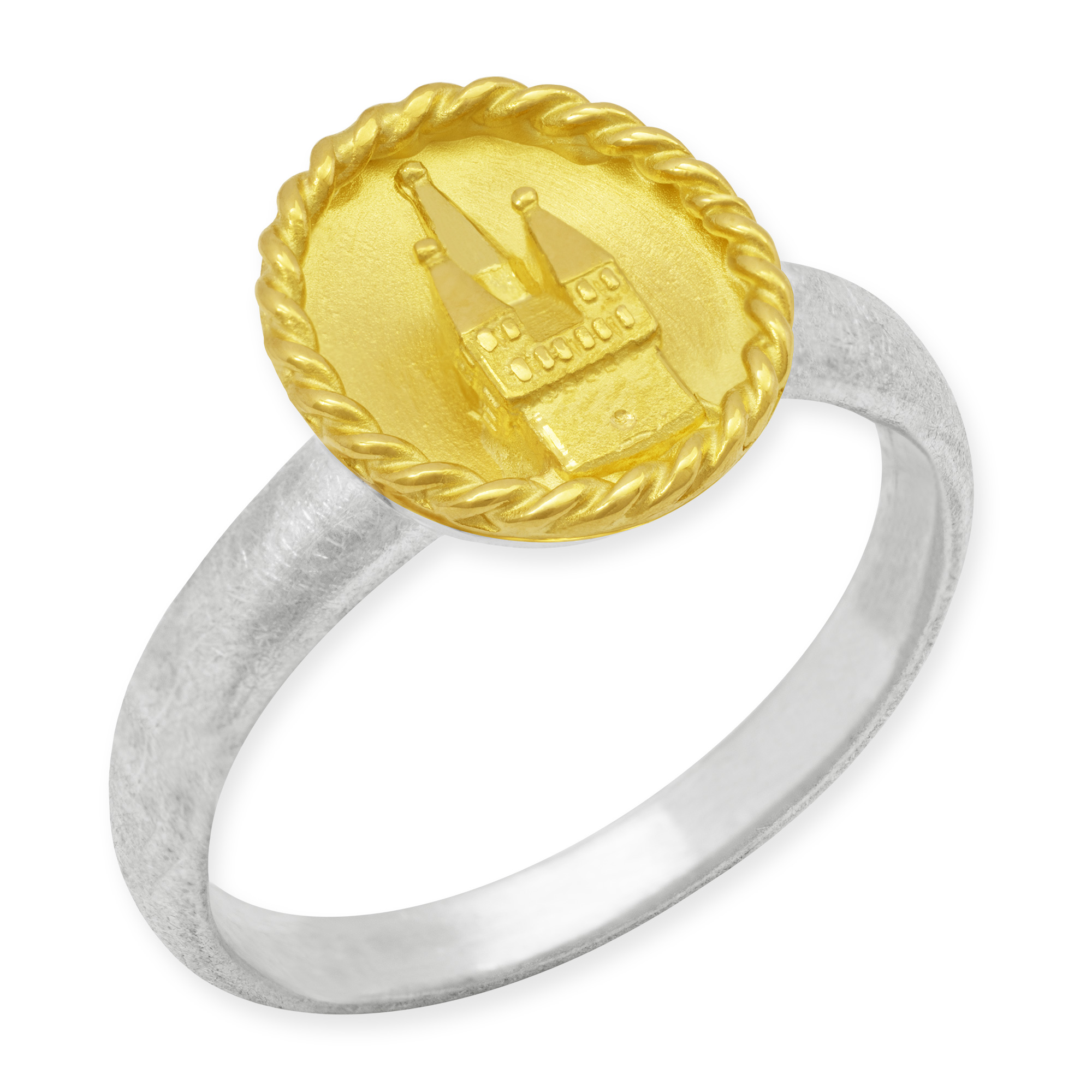 LESER Ring-Stadtturm-Oval-925Silber-750GG LESER Ring-Stadtturm-Oval-925Silber-750GG