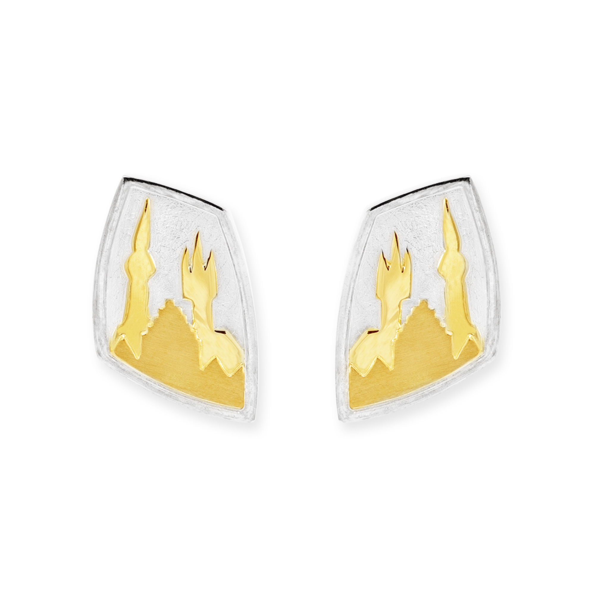 LESER Ohrstecker- Stadtsilhouette Gelbgold Silber LESER Ohrstecker- Stadtsilhouette Gelbgold Silber