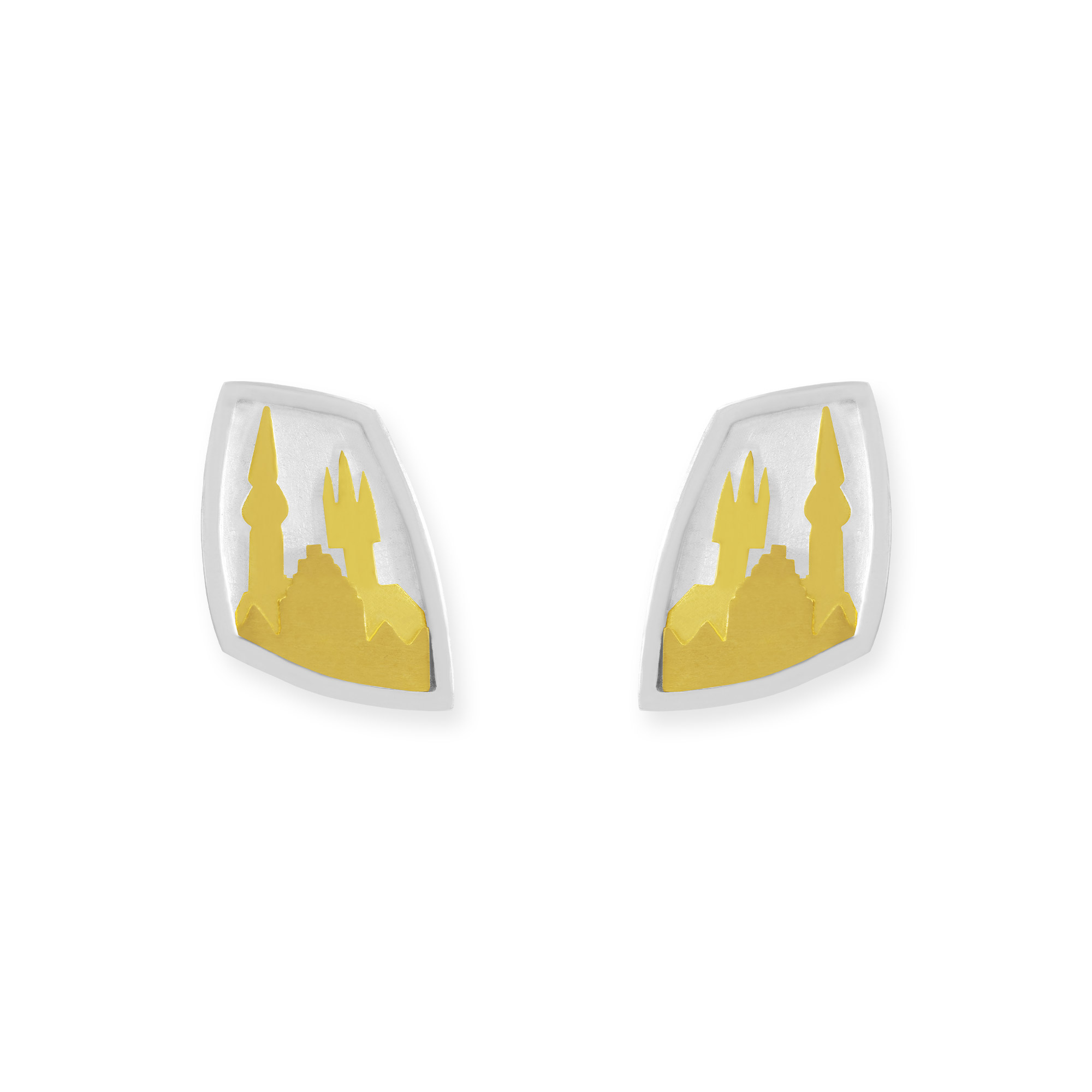 LESER Ohrstecker- Stadtsilhouette Gelbgold Silber