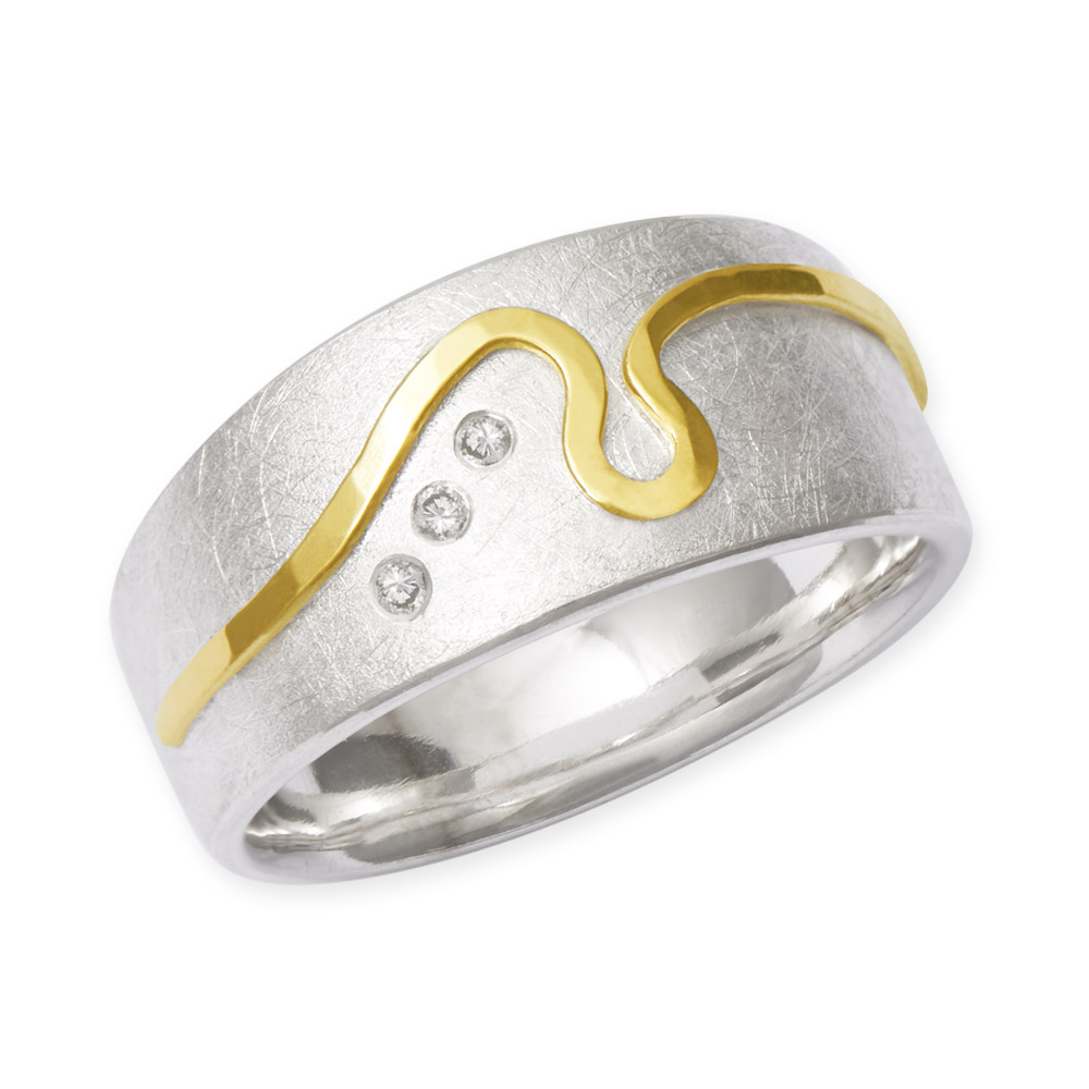 LESER Ring-925 Silber 900 Gelbgold