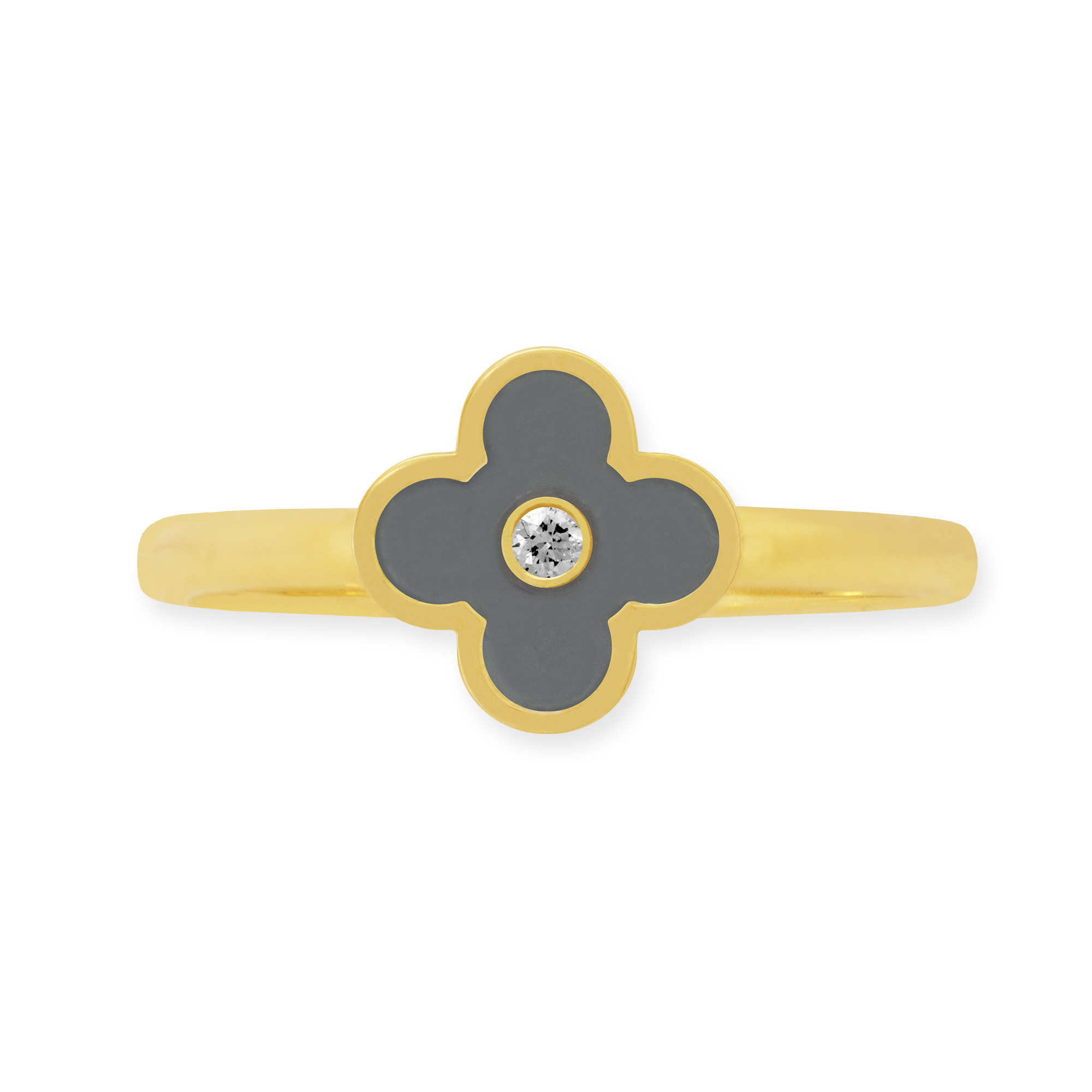 Ring mit grauer Blume