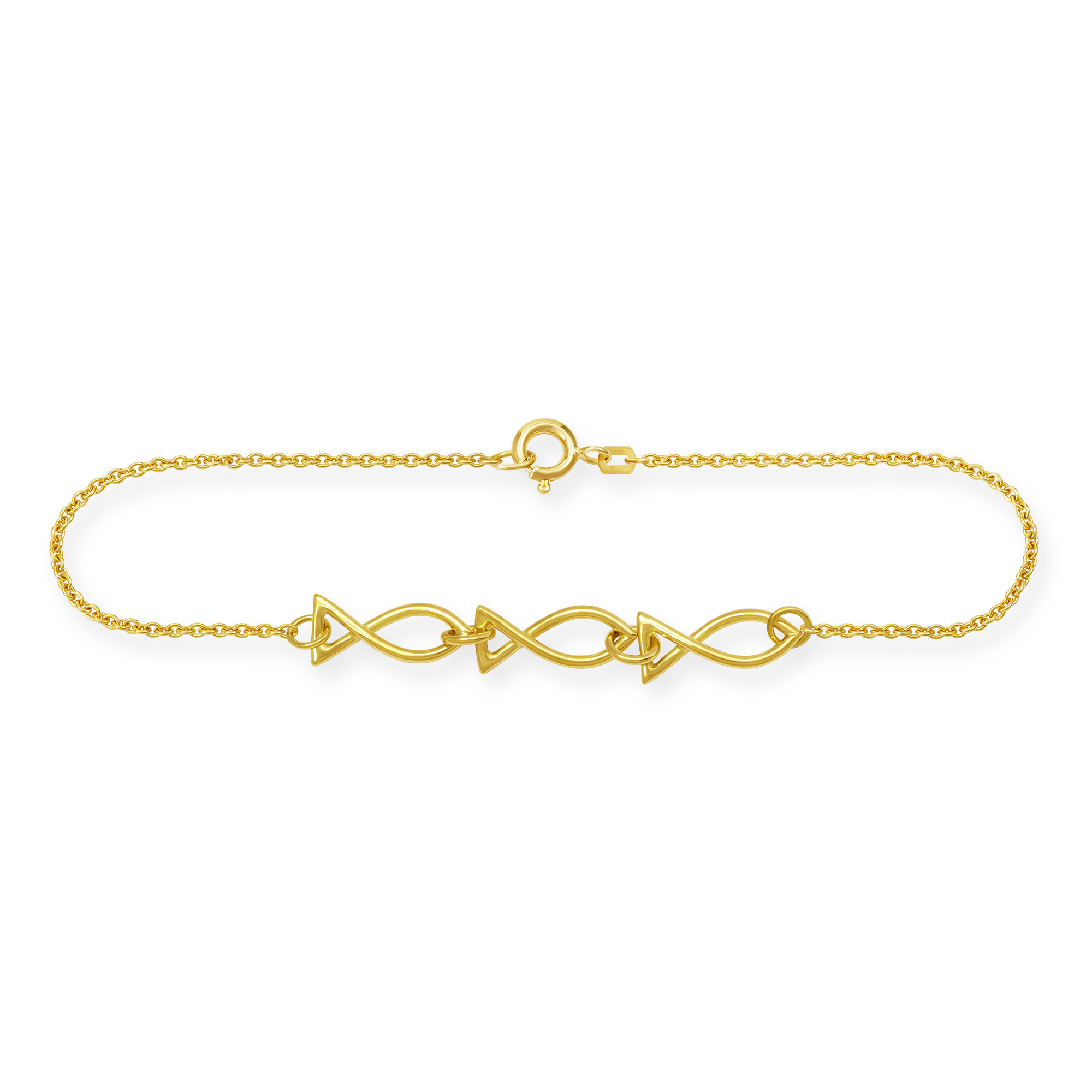 Feines Gliederarmband aus 750/Gelbgold   Verschluss Federring.