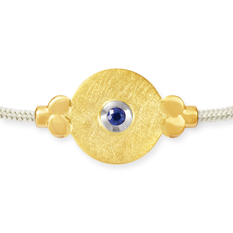 LESER Armband- 585 Gelbgold 925 Silber Saphir