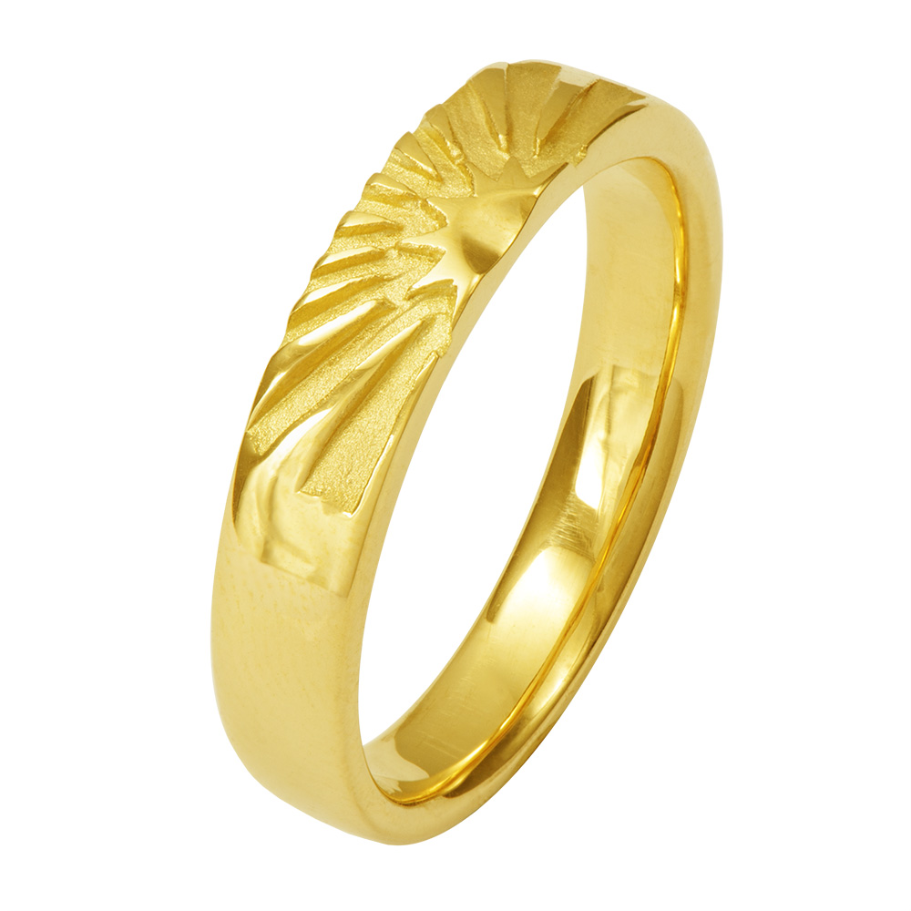 LESER Sonne-Sonne-Ring-750 Gelbgold