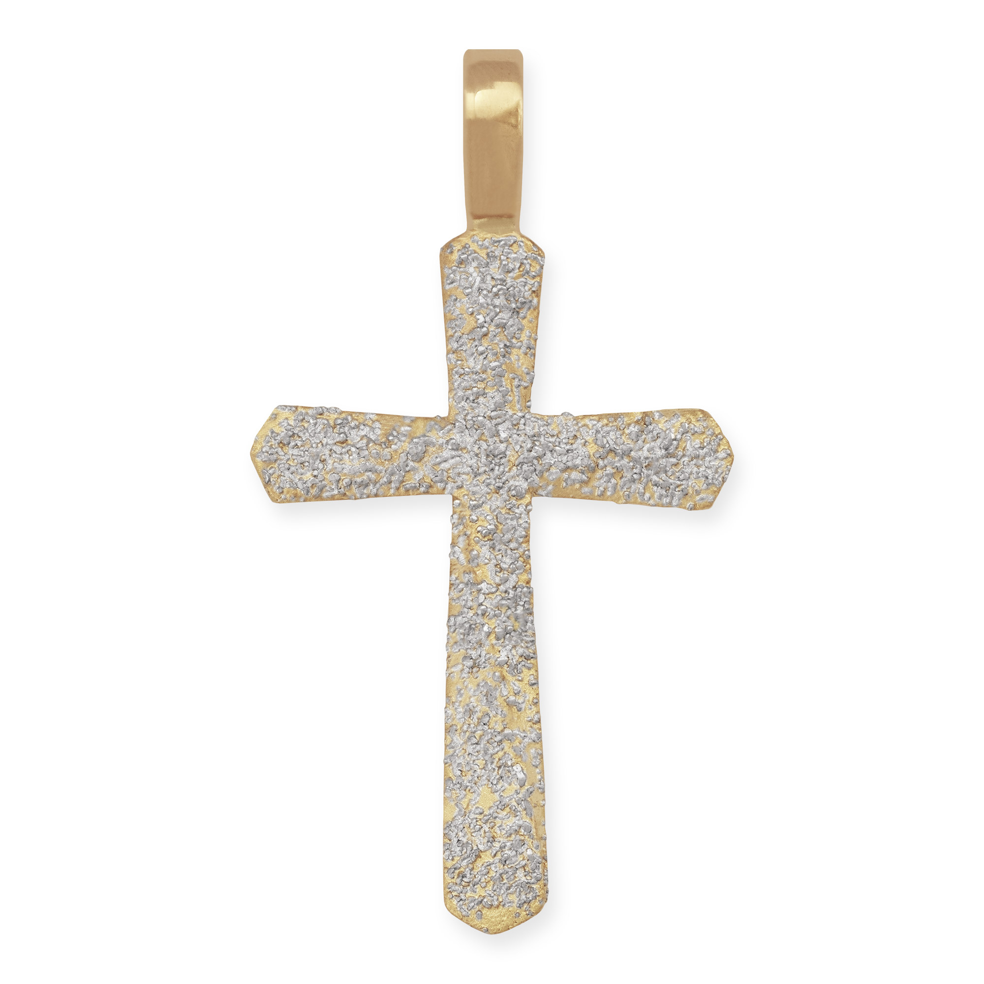 Kreuz aus Roségold mit Sternenstaub aus Platin 