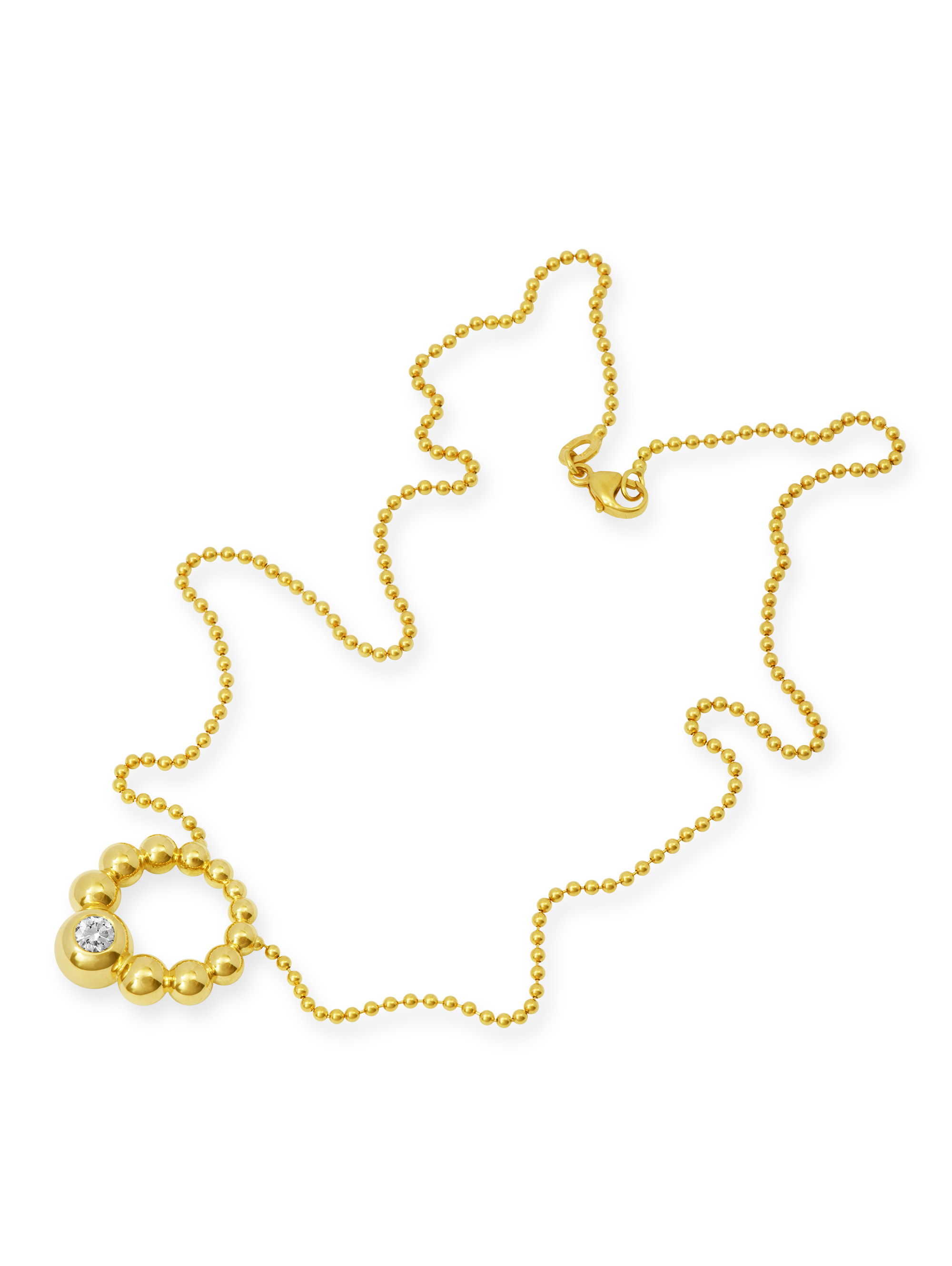 Leser Kugel-Collier-750 Gelbgold