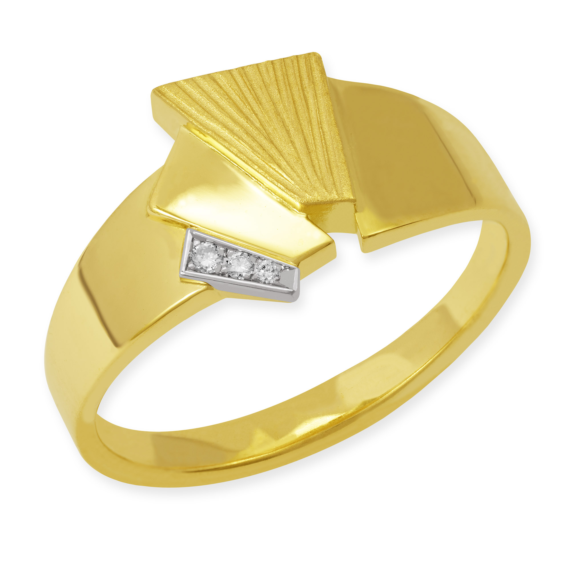 LESER Ring-Zackzack-Gelbgold-Weissgold-Brillanten-122782