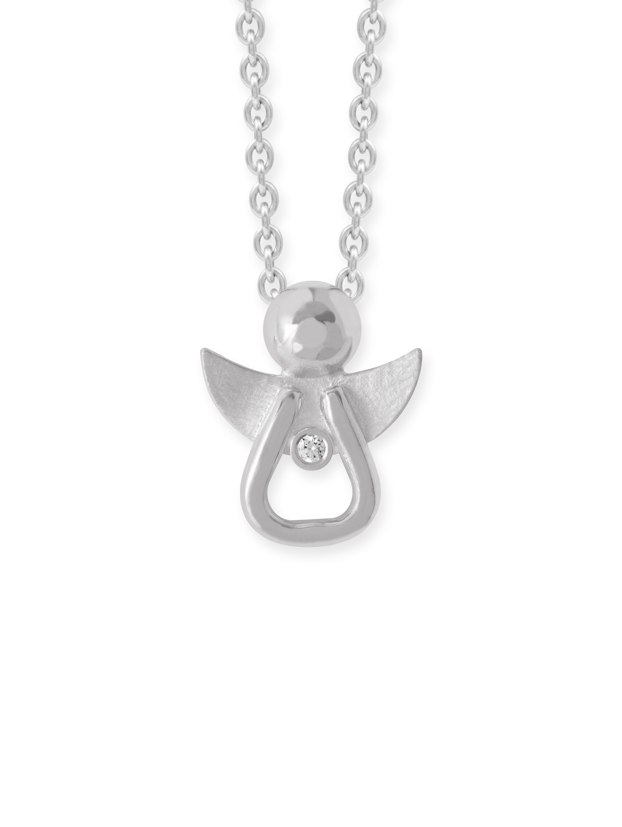 LESER Anhaenger-Engel 750 Weissgold Brillant