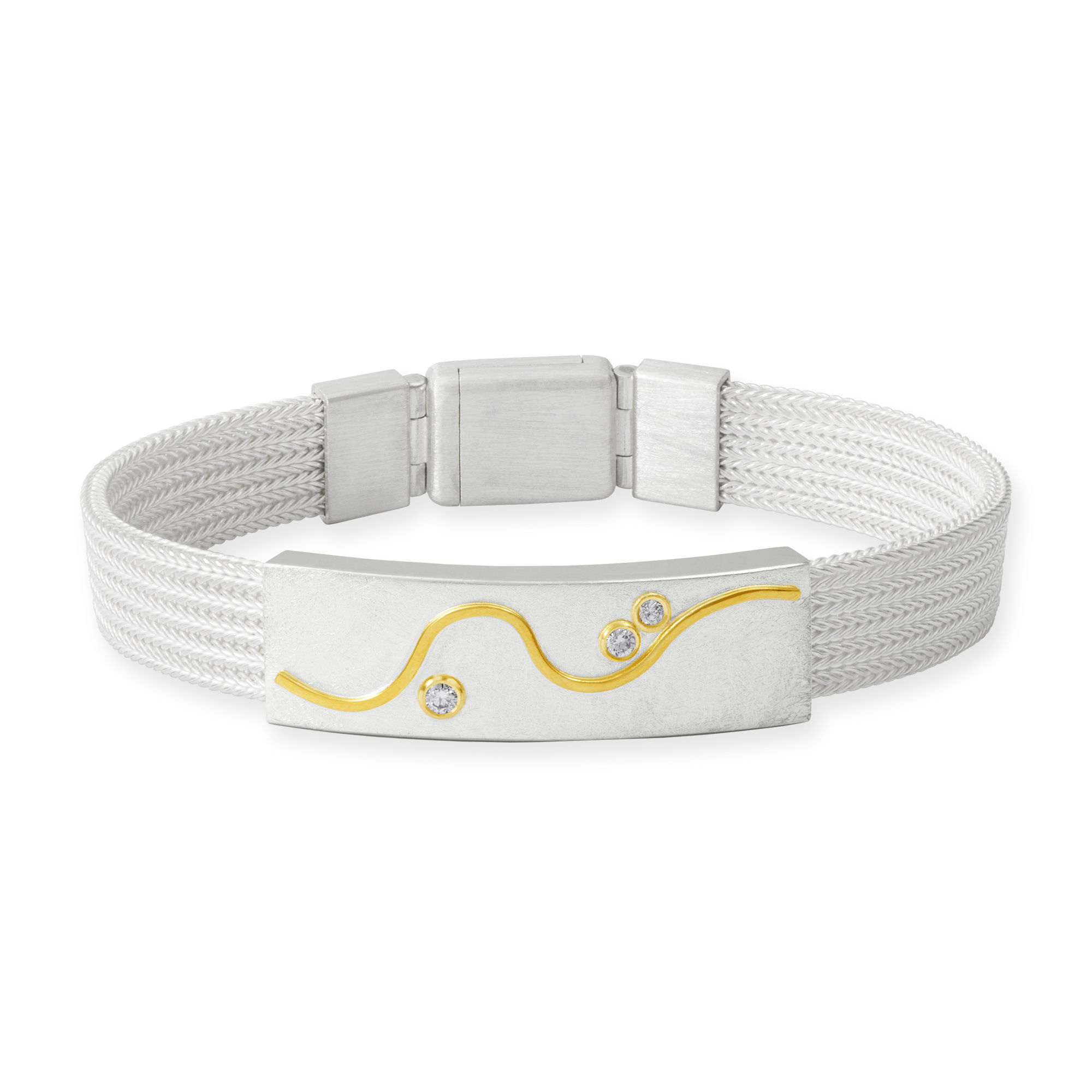 LESER Armband- 925 Silber 900 Gelbgold