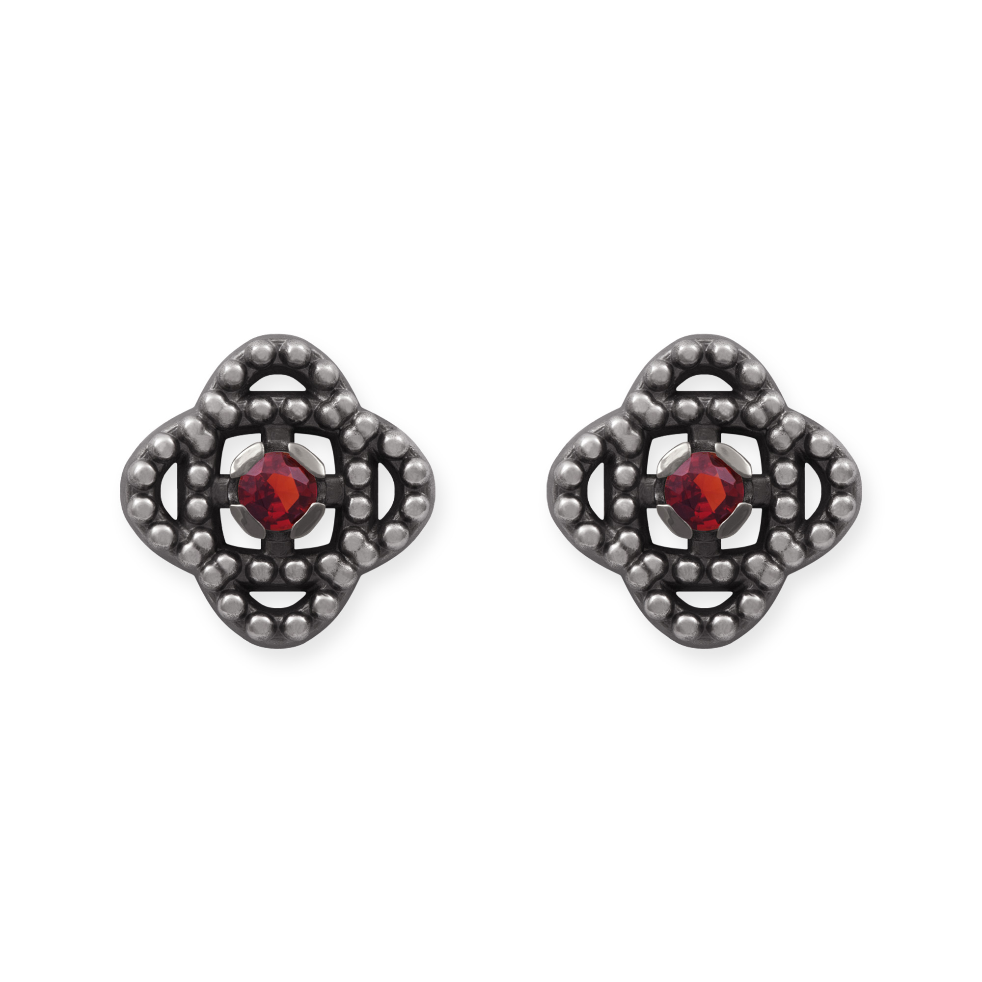 LESER Dirndlschmuck-Ohrstecker-925Silberoxy-Granat LESER Dirndlschmuck-Ohrstecker-925Silberoxy-Granat