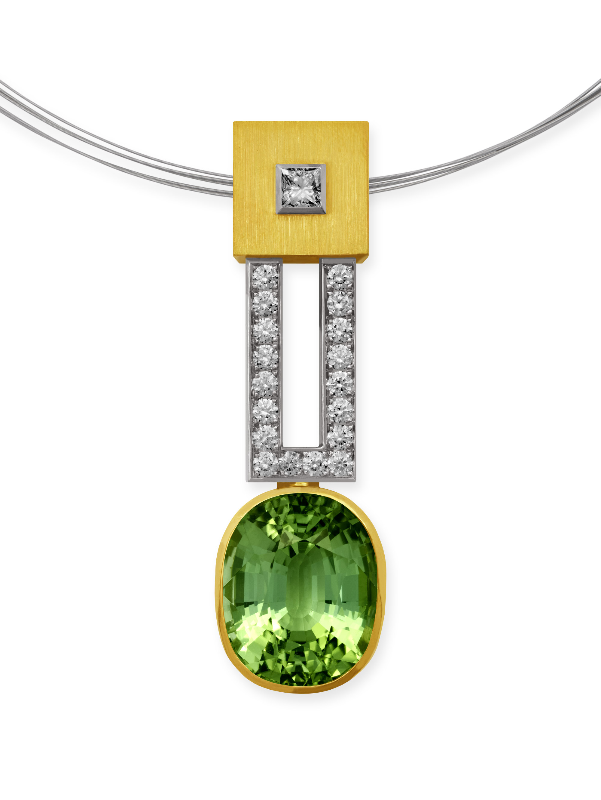 Anhänger-Gelbgold-Weißgold-Brillanten-Turmalin-121791 Anhänger-Gelbgold-Weißgold-Brillanten-Turmalin-121791