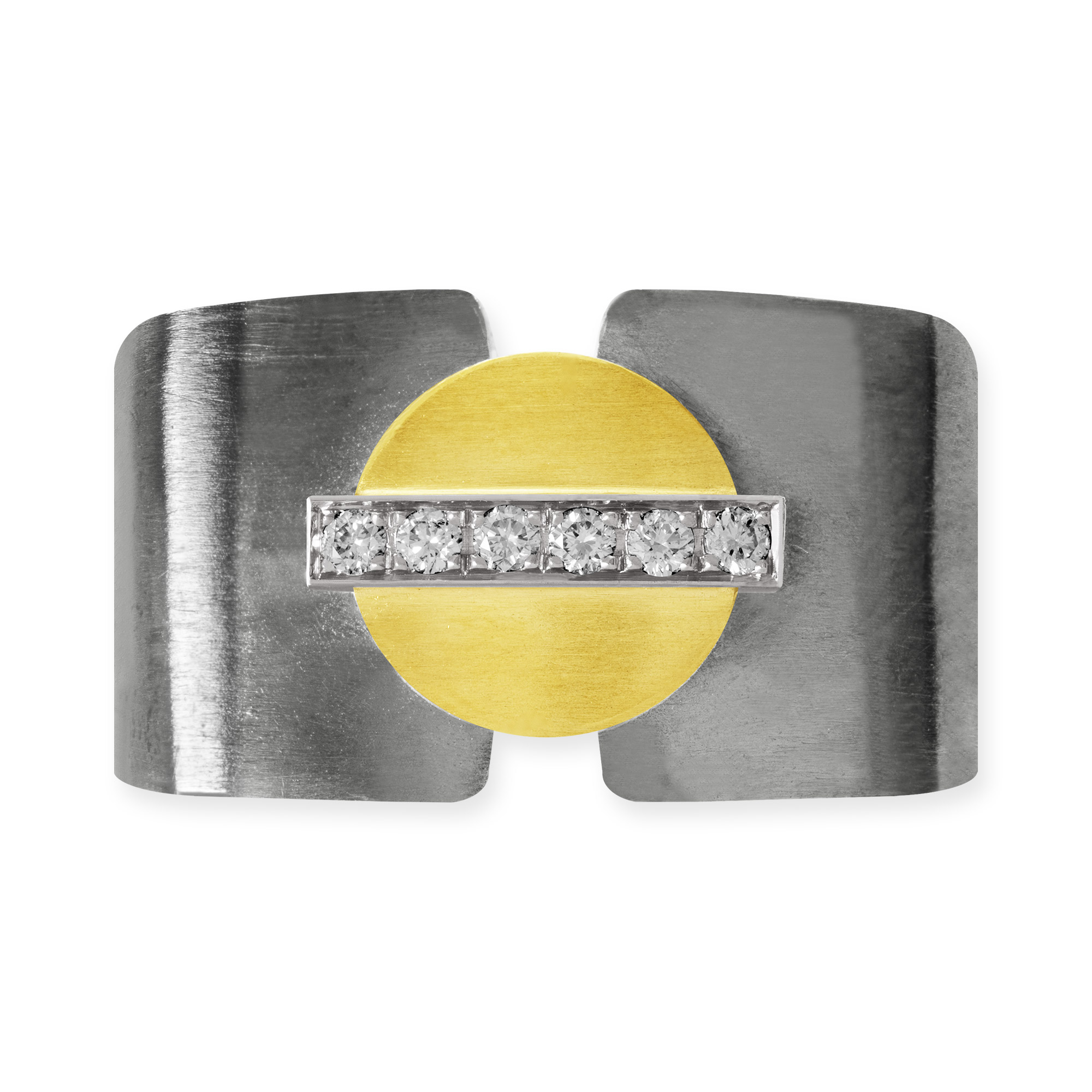 LESER Ring- Silber oxydiert-Gelbgold-Weißgold-Brillanten-122627