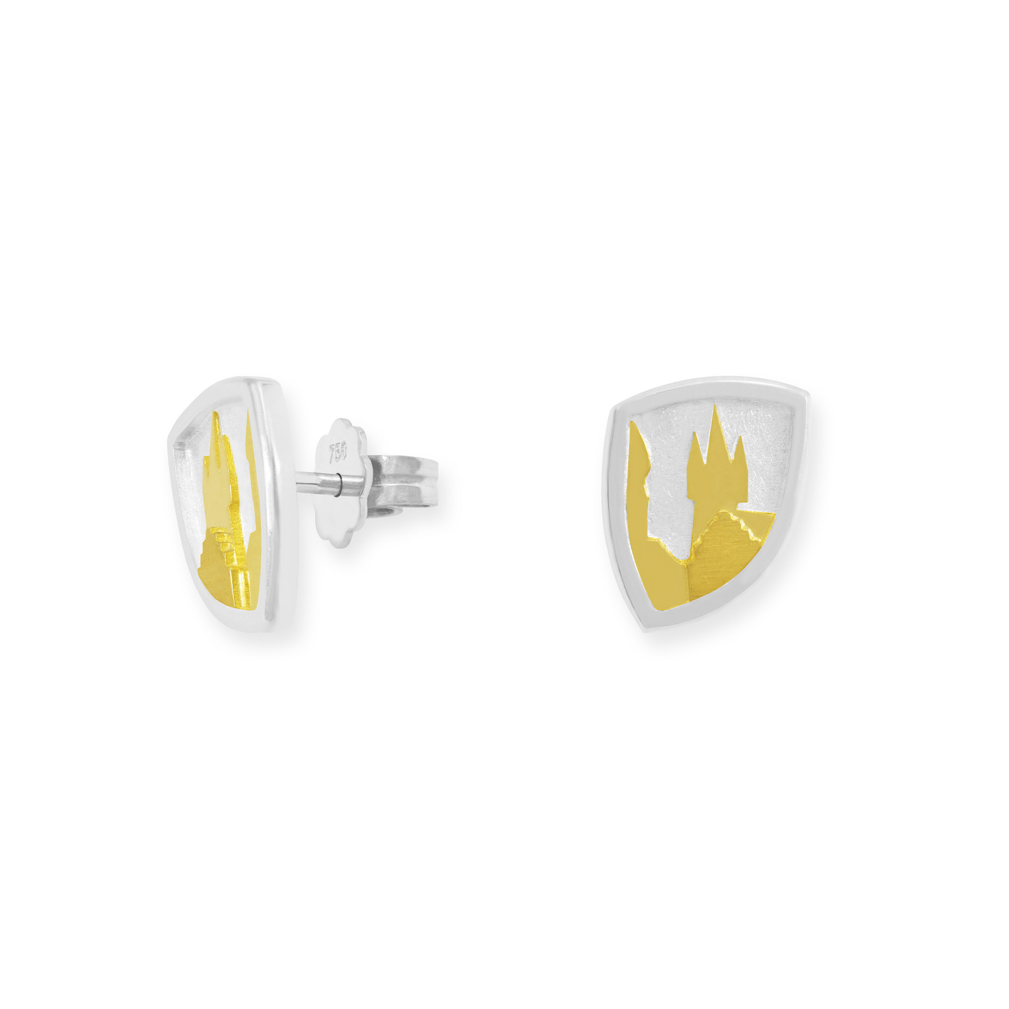 LESER Ohrstecker- Stadtsilhouette Gelbgold Silber