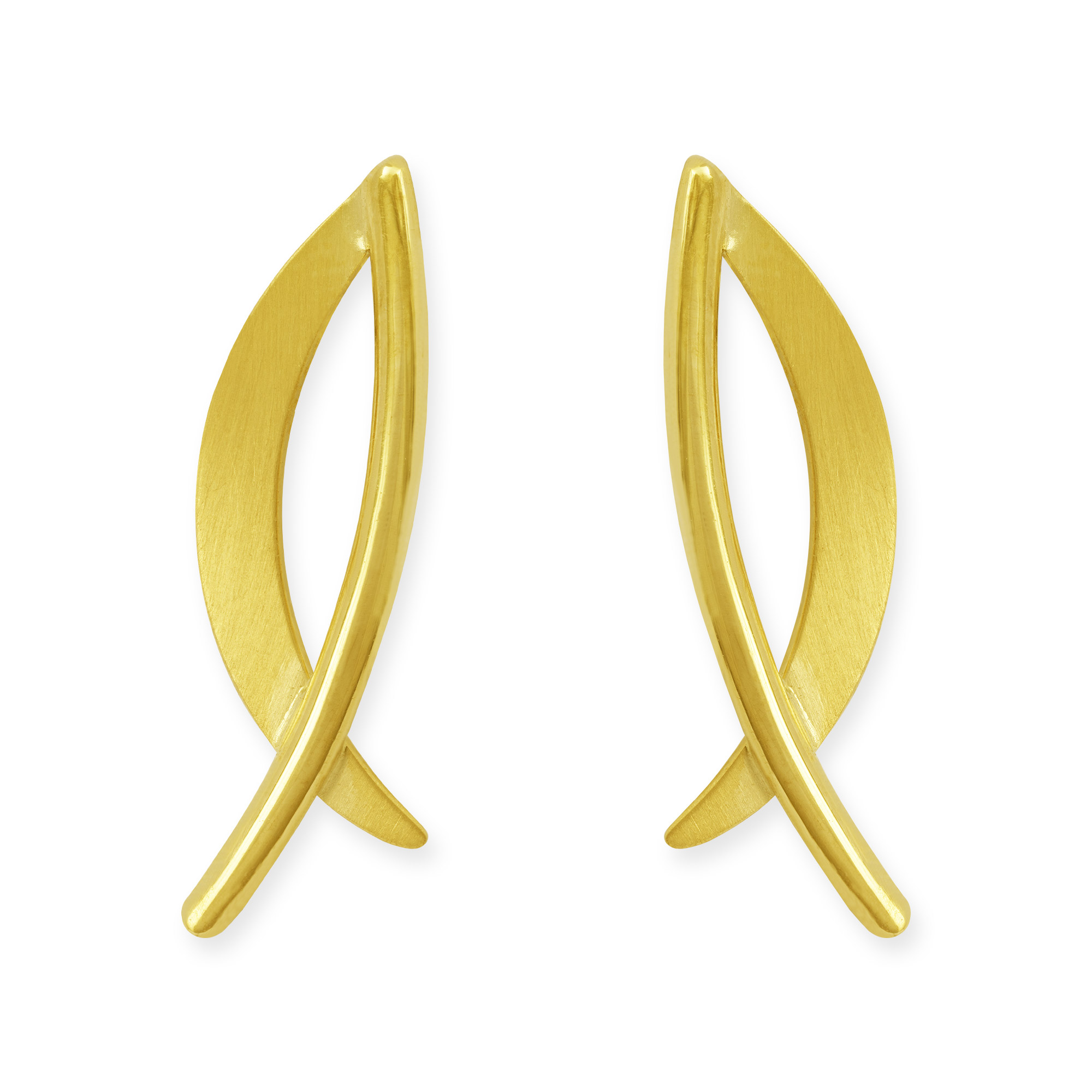 Gelbgold Fisch-Ohrstecker - 122355
