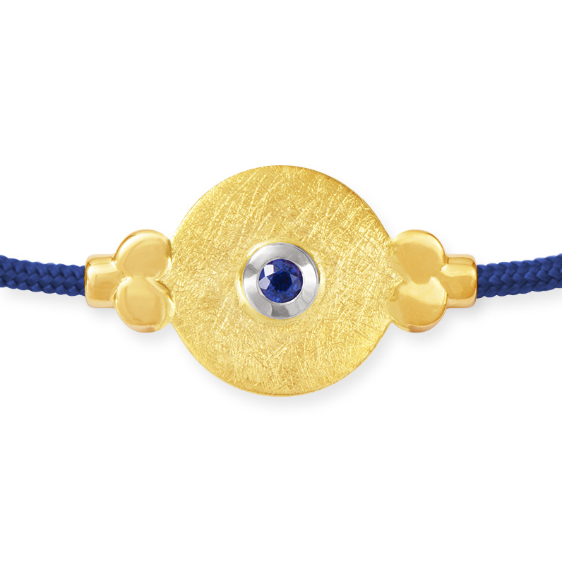 LESER Armband- 585 Gelbgold 925 Silber Saphir