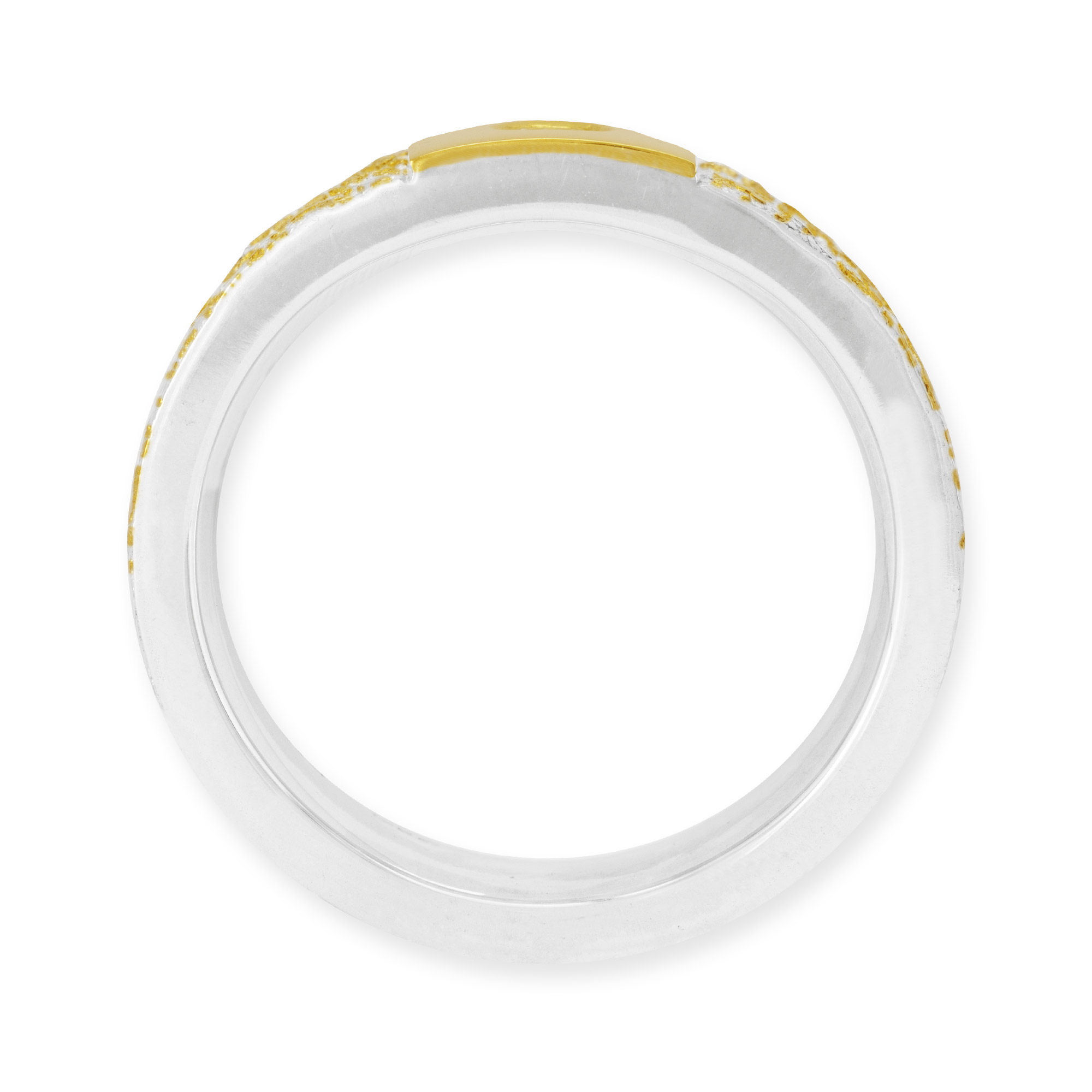 Silber Ring mit Gold bestreu und ein Brillant - 122325