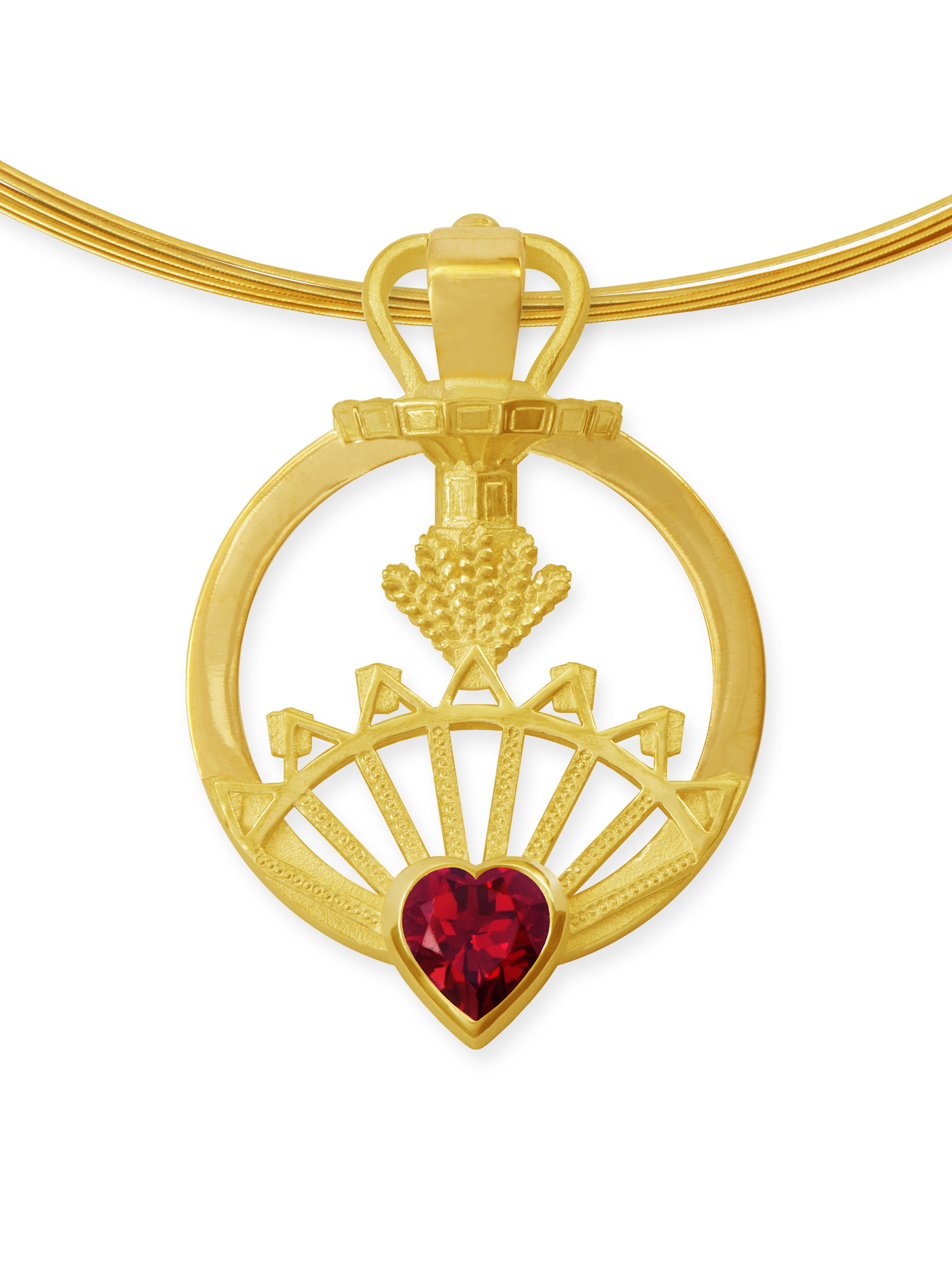 LESER Anhaenger- Stadtschmuck Straubing Volksfest Granat 750 Gelbgold