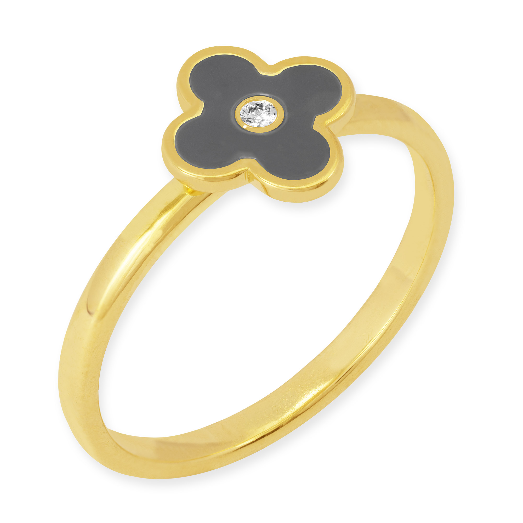 Ring mit grauer Blume