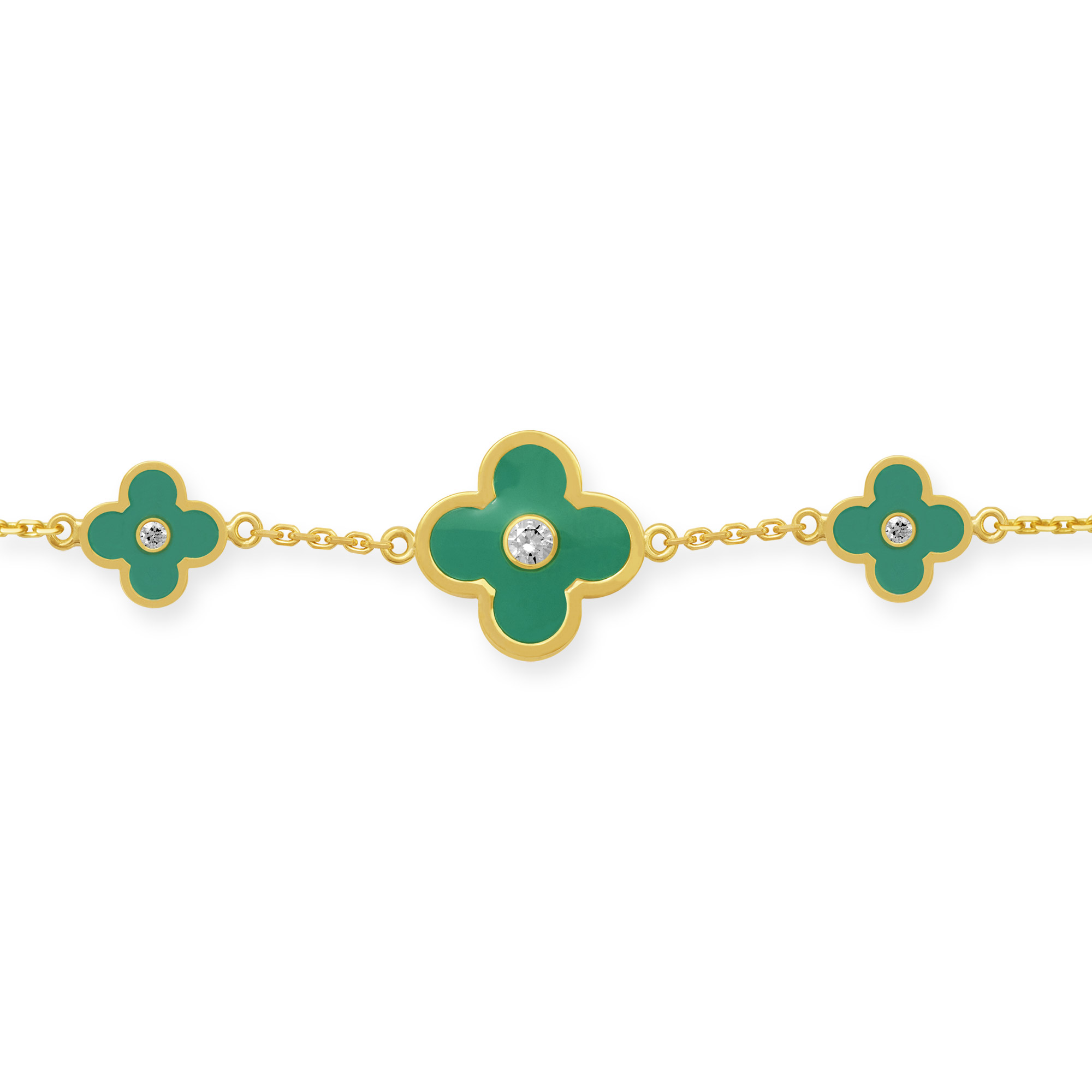 Armband mit drei grünen Blumen
