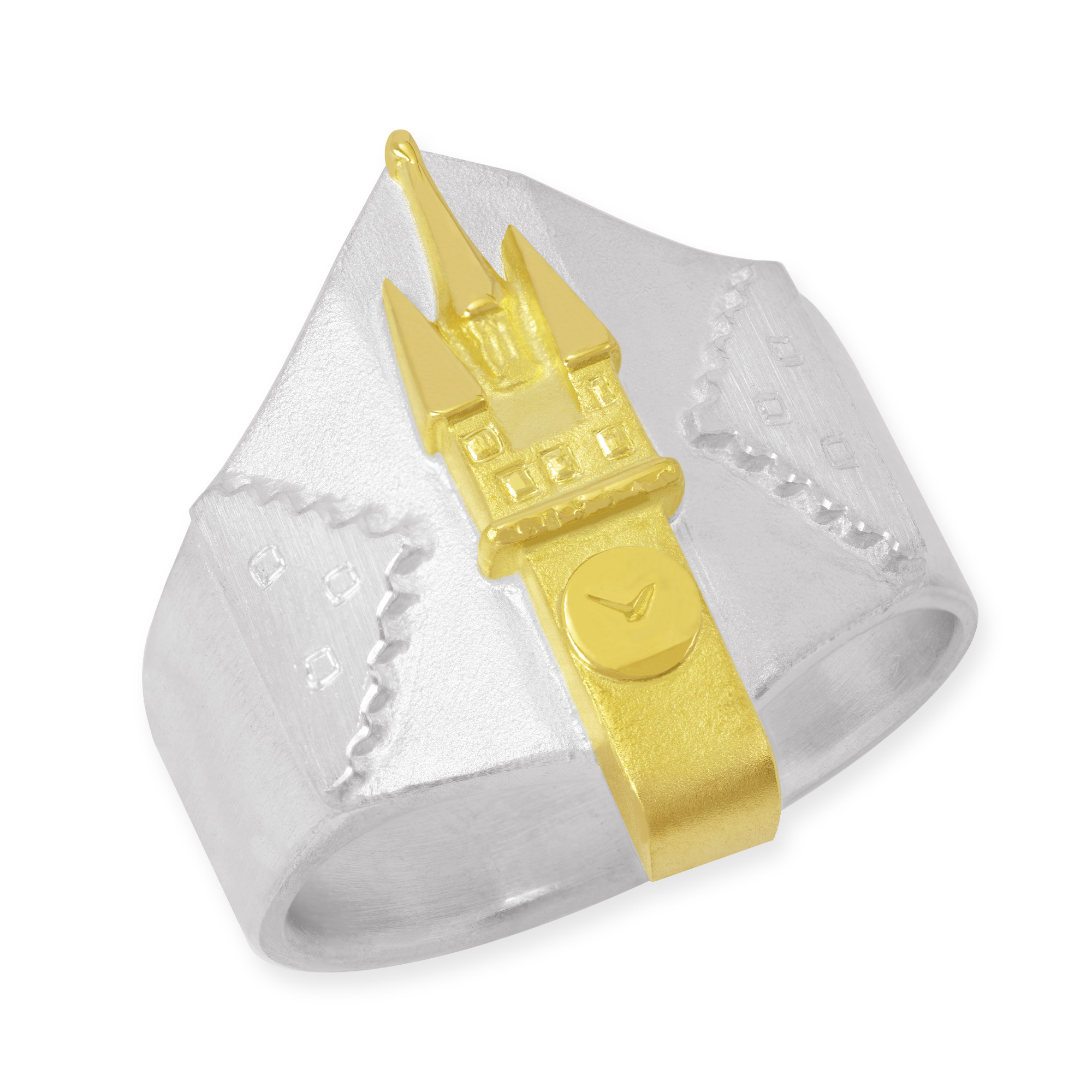 LESER Ring- Stadtturm Gelbgold Weissgold