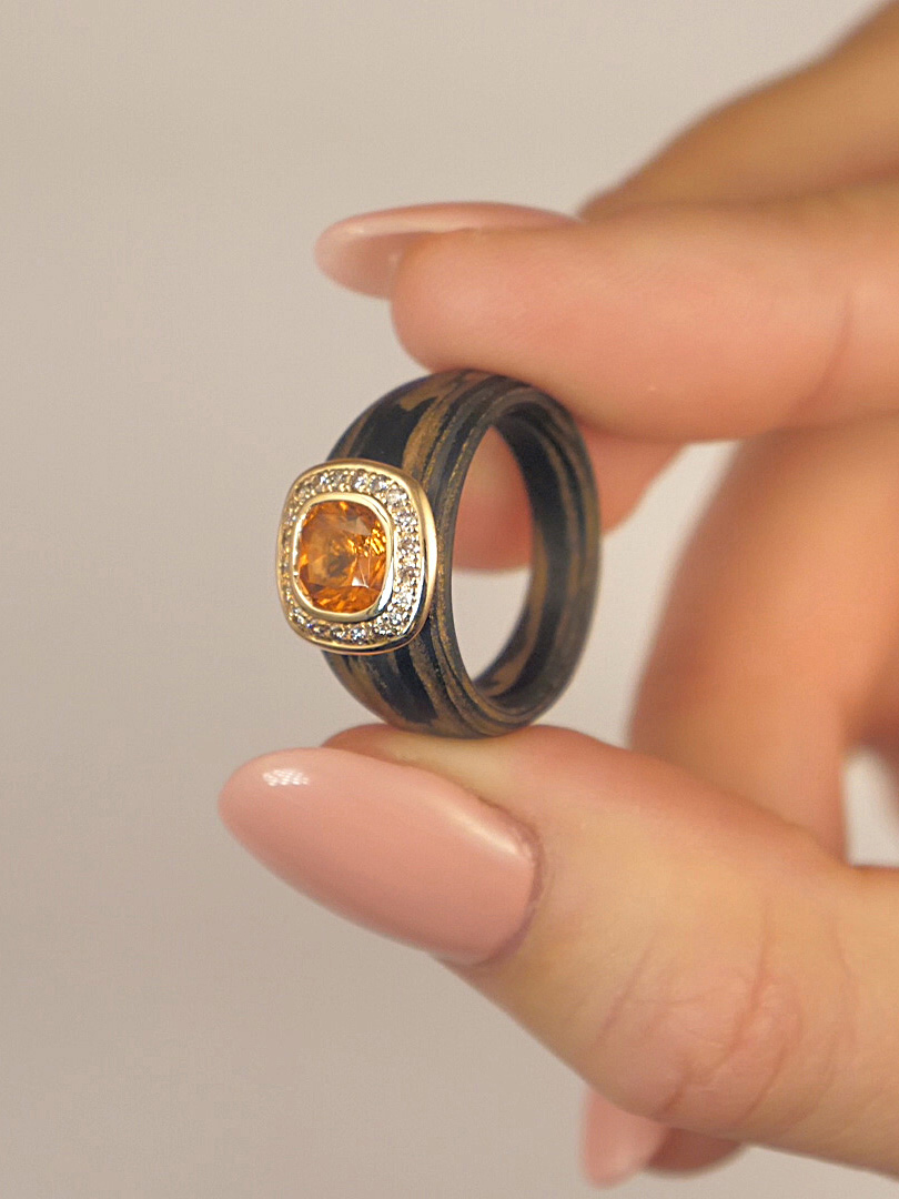 Ring mit Mandaringranat - UNIKAT