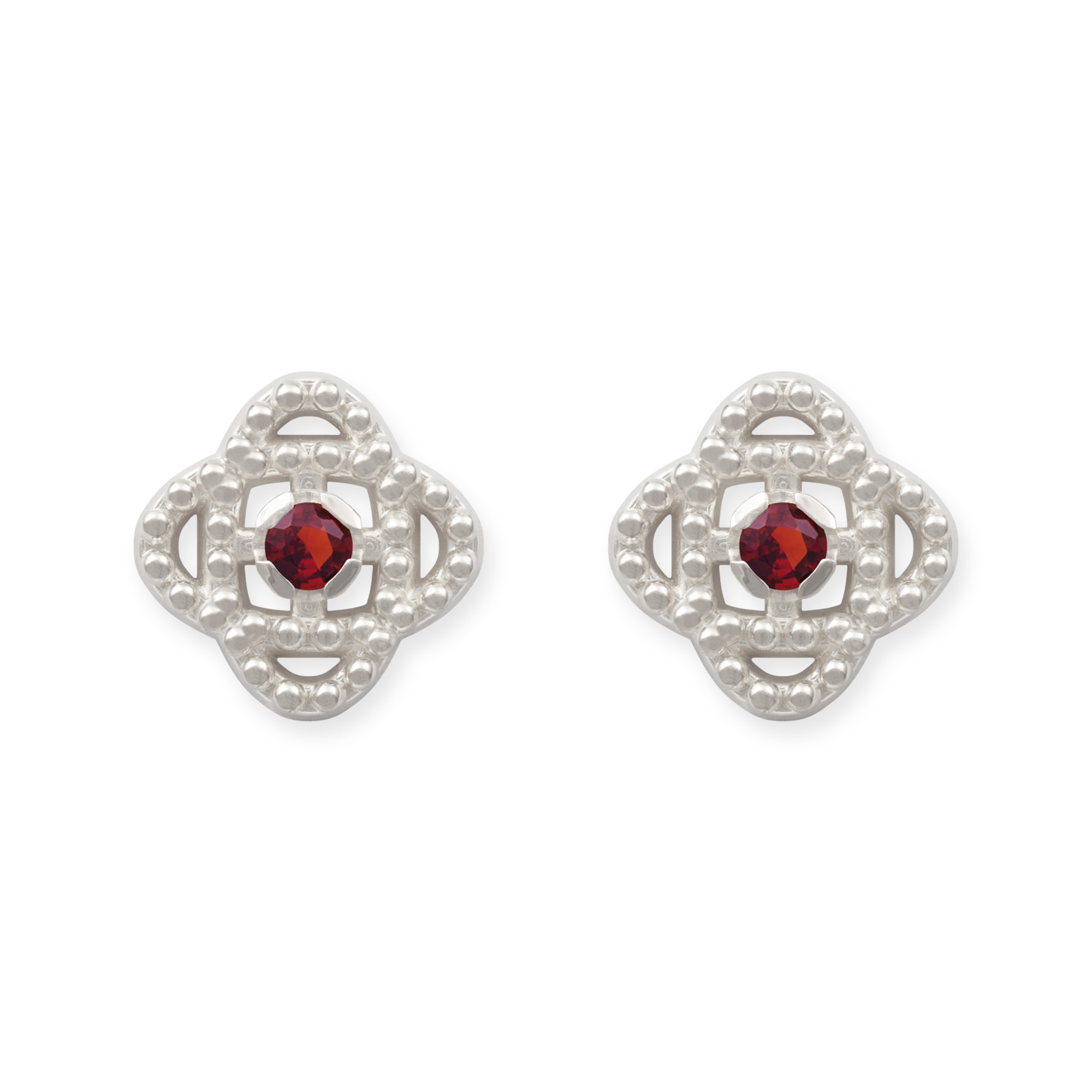 LESER Dirndlschmuck-Ohrstecker-925Silber-Granat